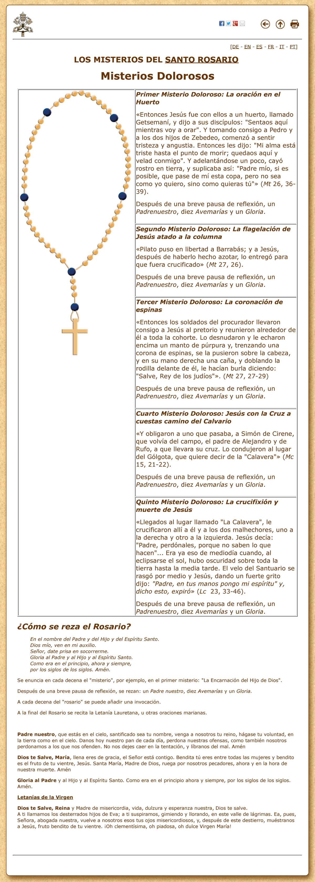Misterios Dolorosos - Los Misterios del Santo Rosario - [DE - EN - ES ...