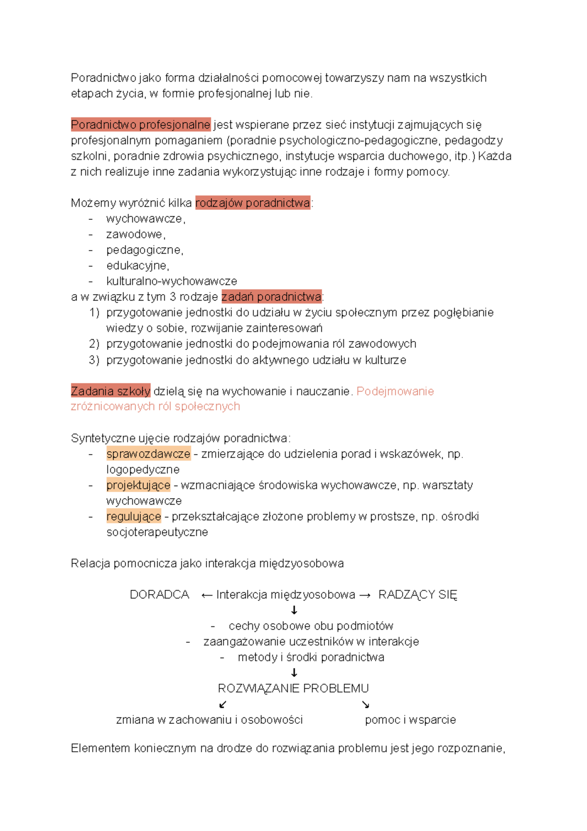 Poradnictwo Wykład 2. - Poradnictwo Jako Forma Działalności Pomocowej ...