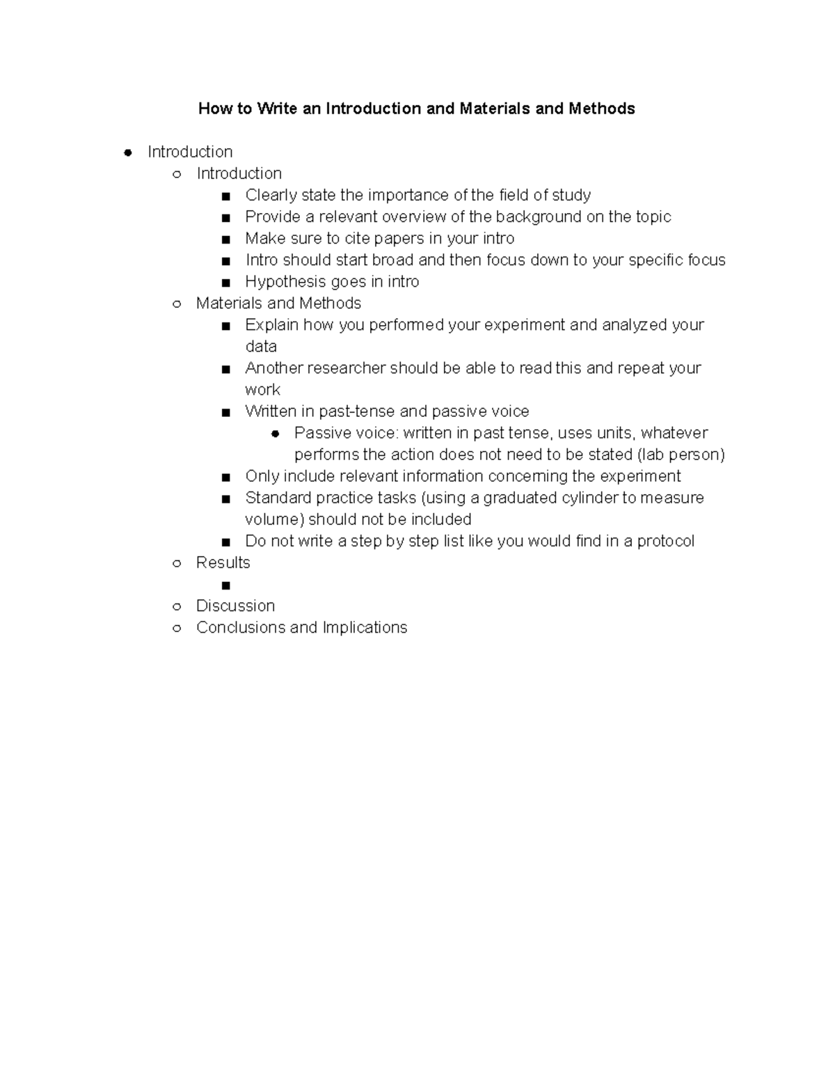 How to Write an Introduction and Materials and Methods - Studocu