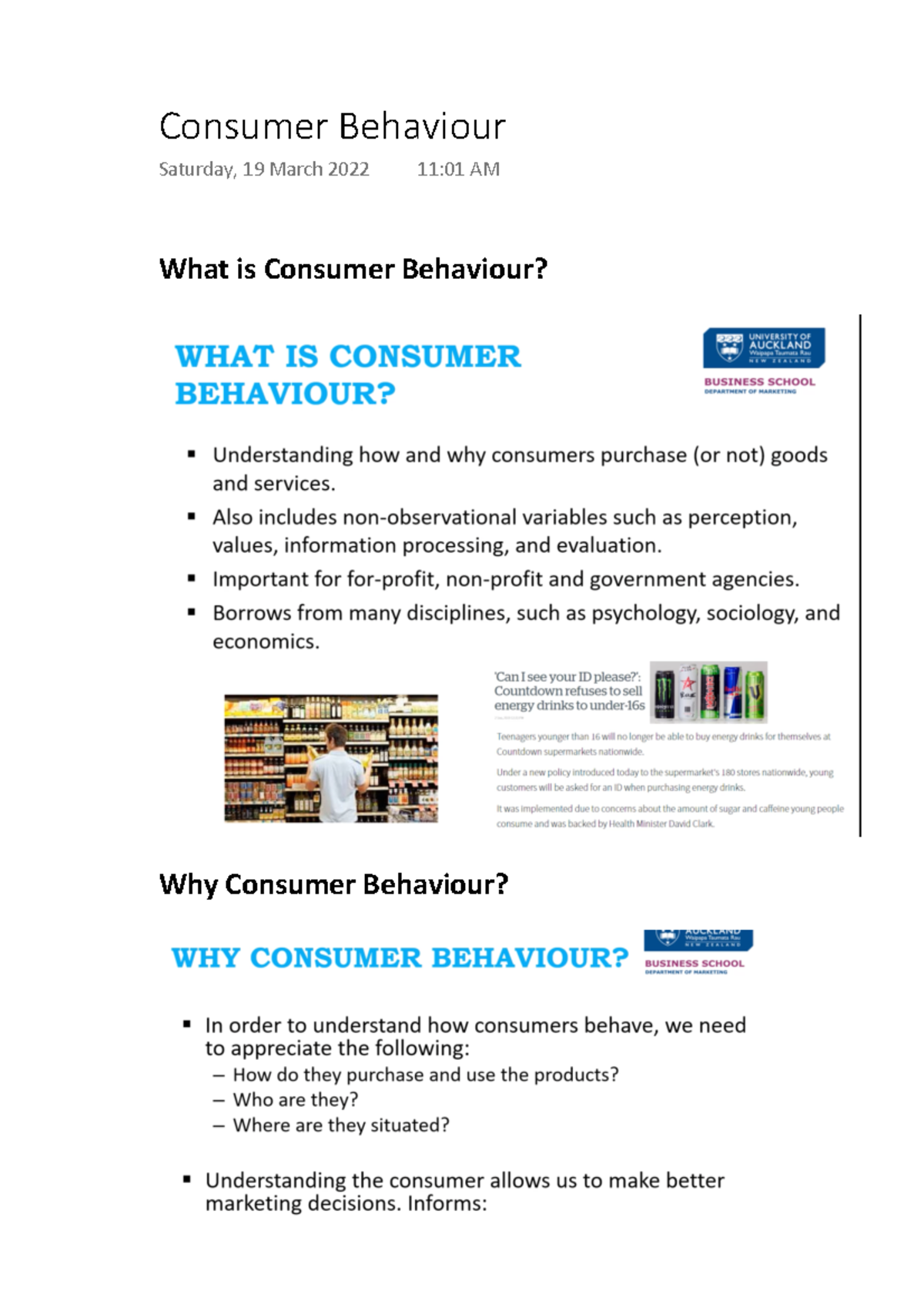 Consumer Behaviour - FULL NOTES - Marketing Strategy - What is Consumer ...