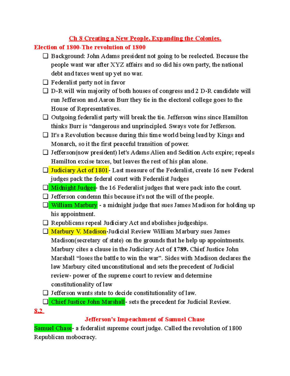 Chapter 8 - Lecture notes Lecture 6 - Ch 8 Creating a New People ...