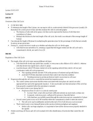 Cell Bio Test 3 Review - Summary of all material on Test 3 ...