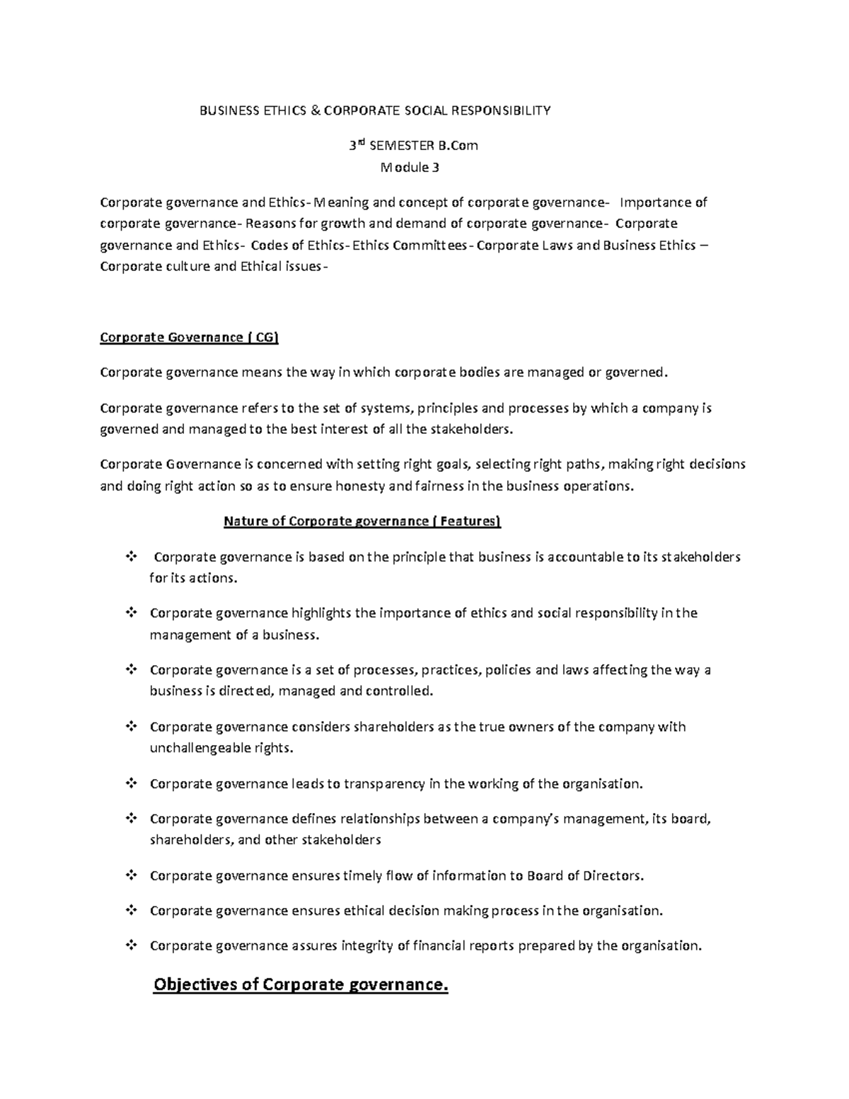 Module 3 Notes - Note For Business - BUSINESS ETHICS & CORPORATE SOCIAL ...