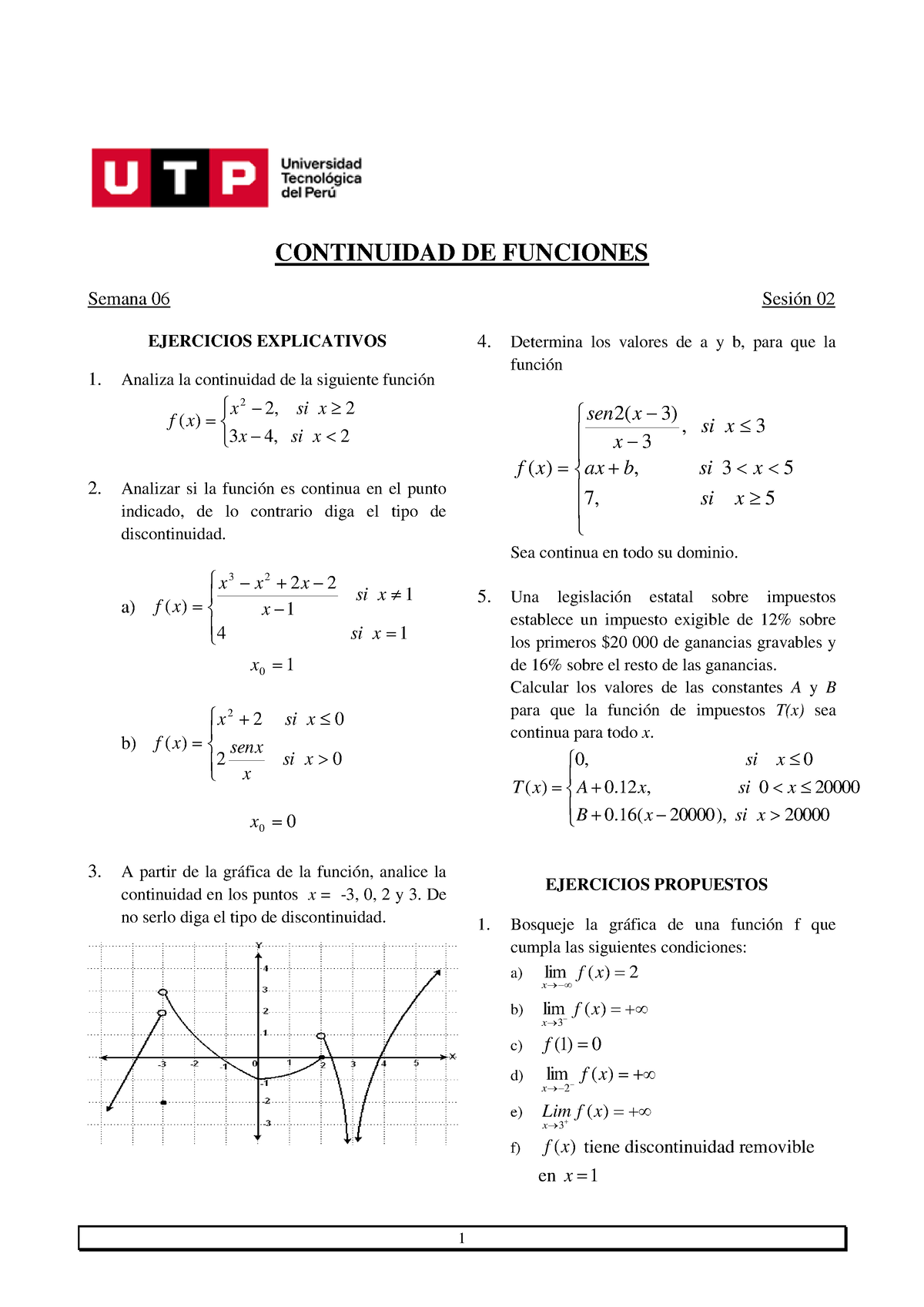 S06.s2 - Resolver Ejercicios - Continuidad De Una Función En Un Punto ...