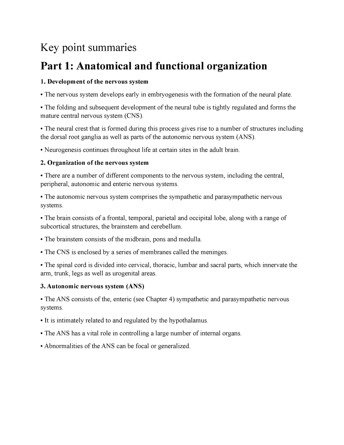 Chap 1 5 Key Point Summary Key Point Summaries Part 1 Anatomical 