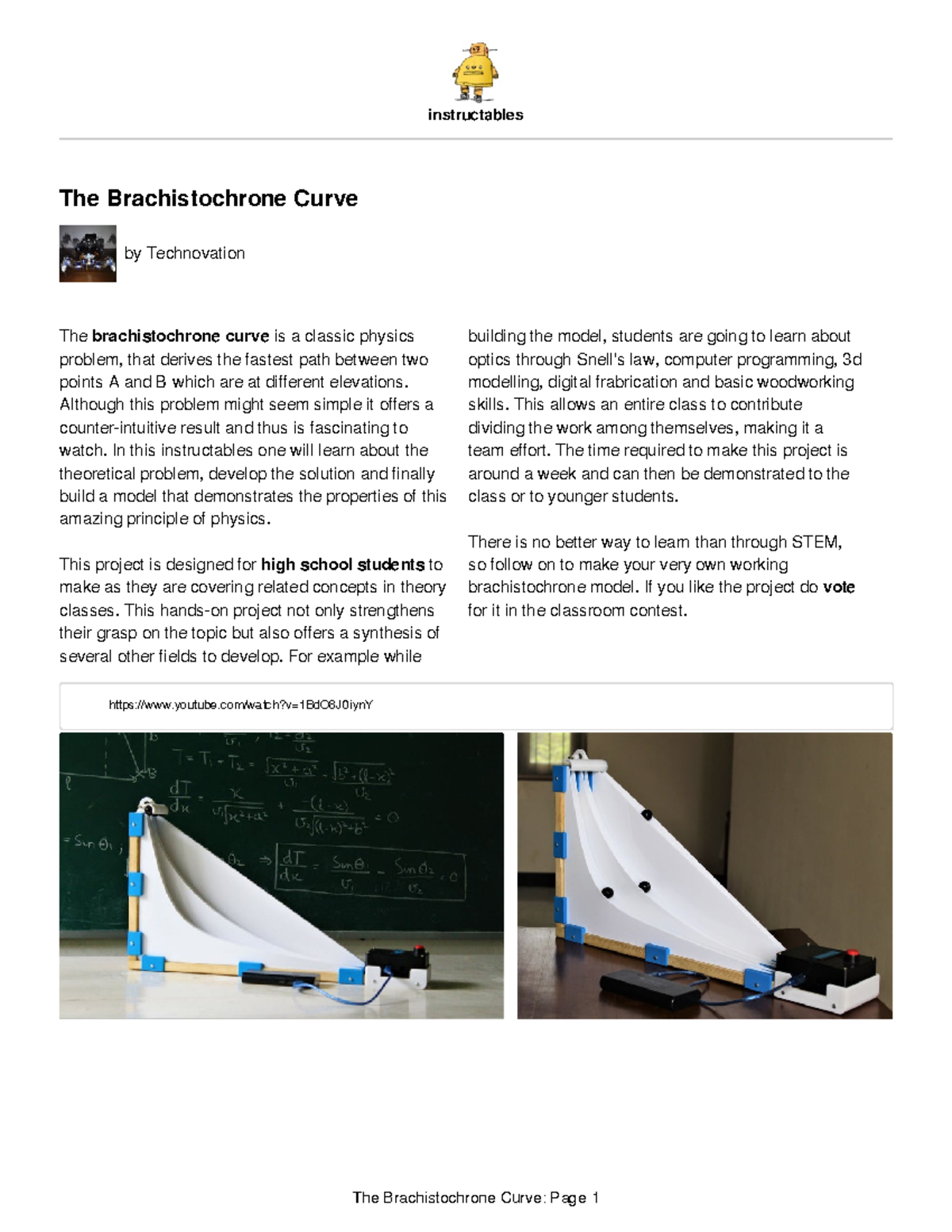 The-Brachistochrone-Curve - instructables The Brachistochrone Curve by ...