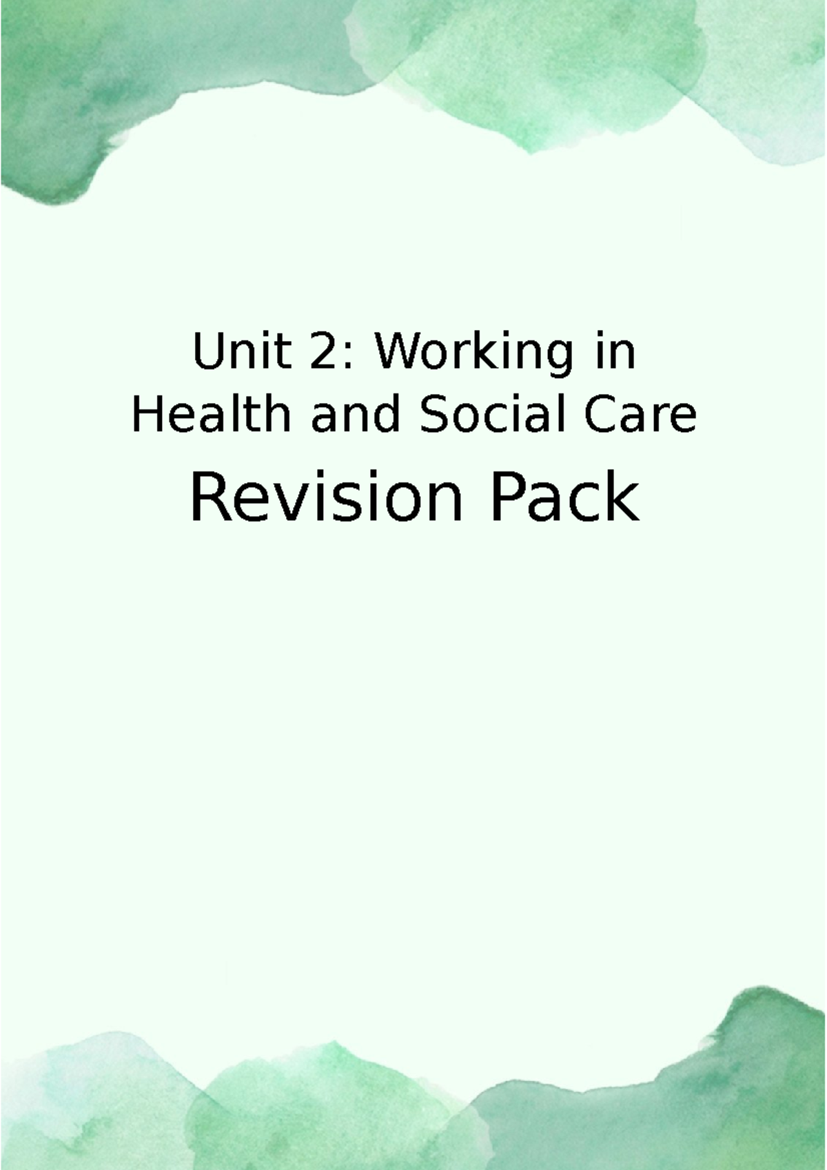 health and social care level 2 assignments