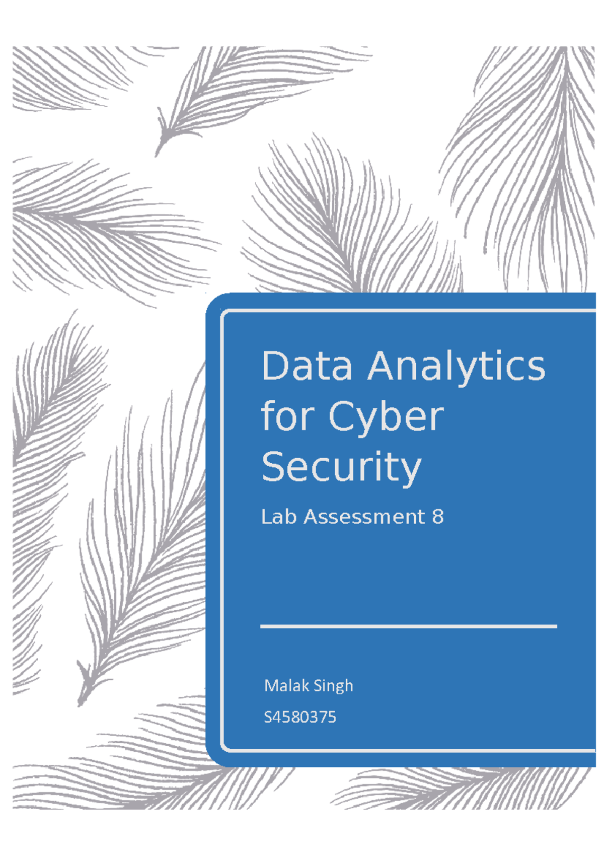 S4580375 Lab8 - Lab work - Data Analytics for Cyber Security Lab ...