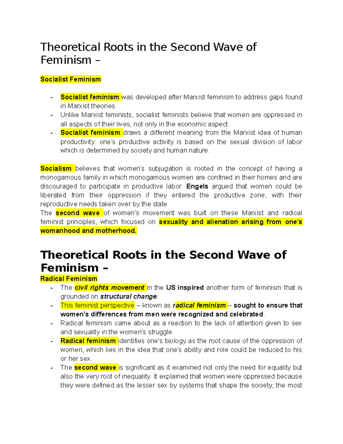 Theoretical Roots in the Second Wave of Feminism - Gender and Society ...