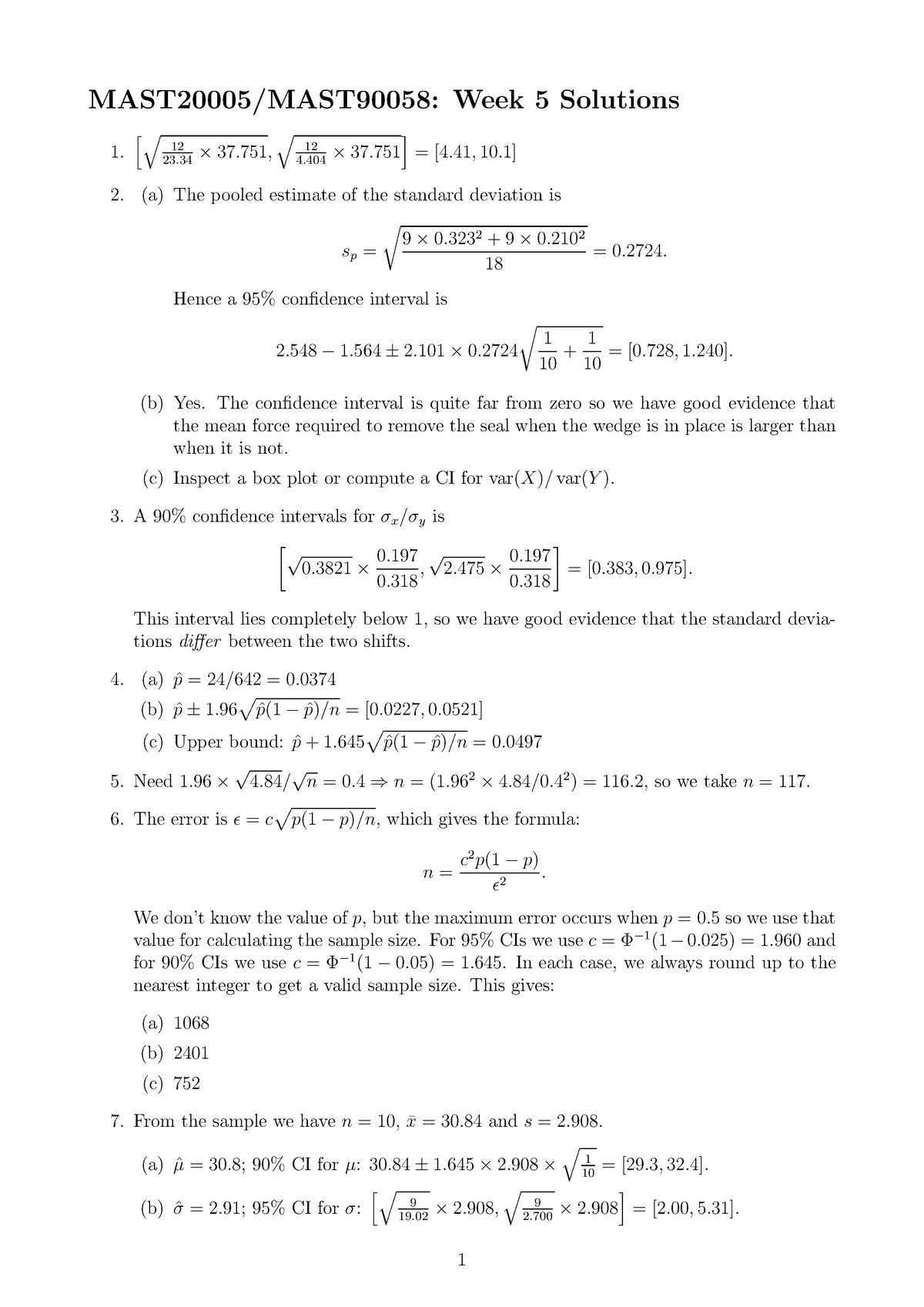 Tutorial Week05 Solutions Studocu