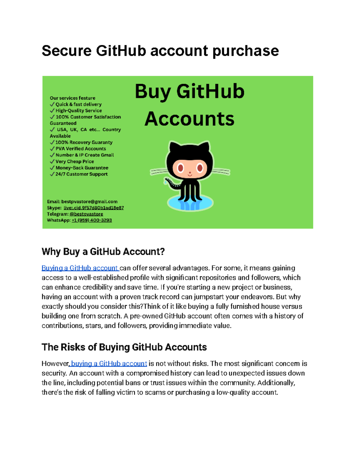 Secure Git Hub account purchase Secure GitHub account purchase Why