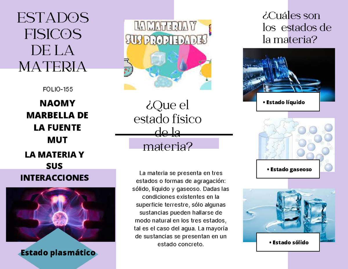 Estados fisicos de la materia - ¿Que el estado físico de la materia