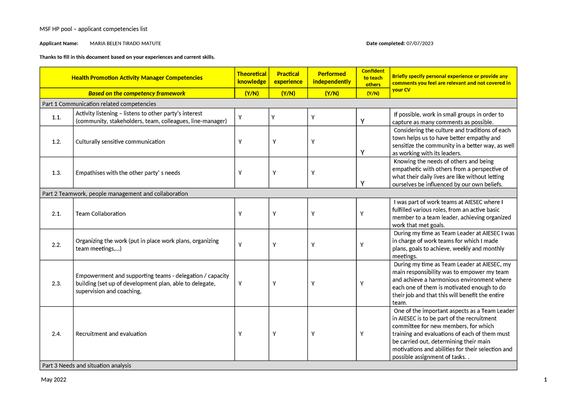 HP recruitment questionnaire - grid - OCA-OCG-OCB- May 022 - Applicant ...