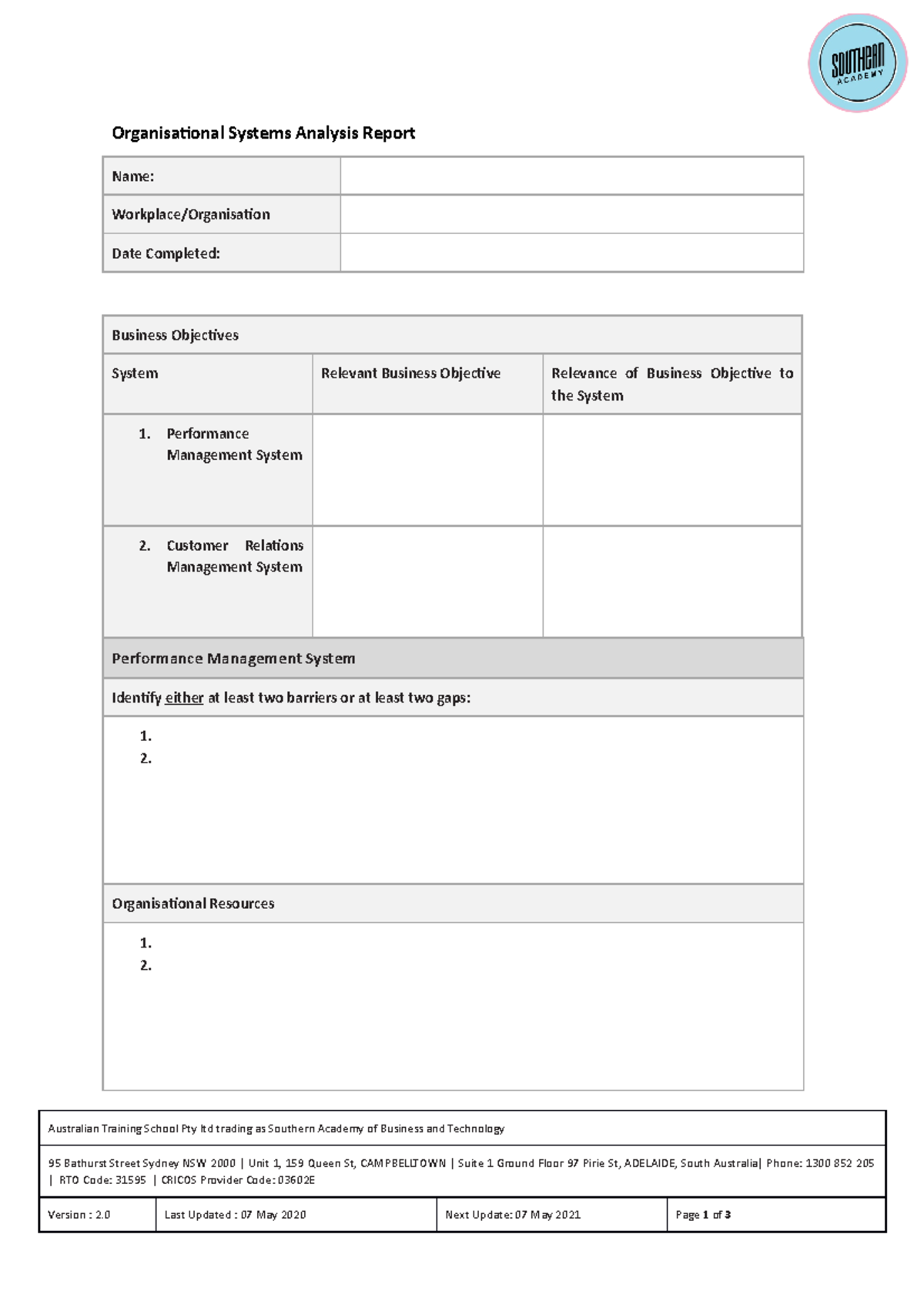 Bsbcrt 511 Organisational Systems Analysis Report - Organisational ...