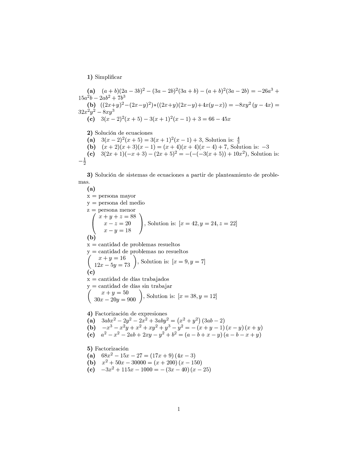 Solución en scientific workplace 5 - SimpliÖcar (a) (a + b)(2a 3 b) 2 ...