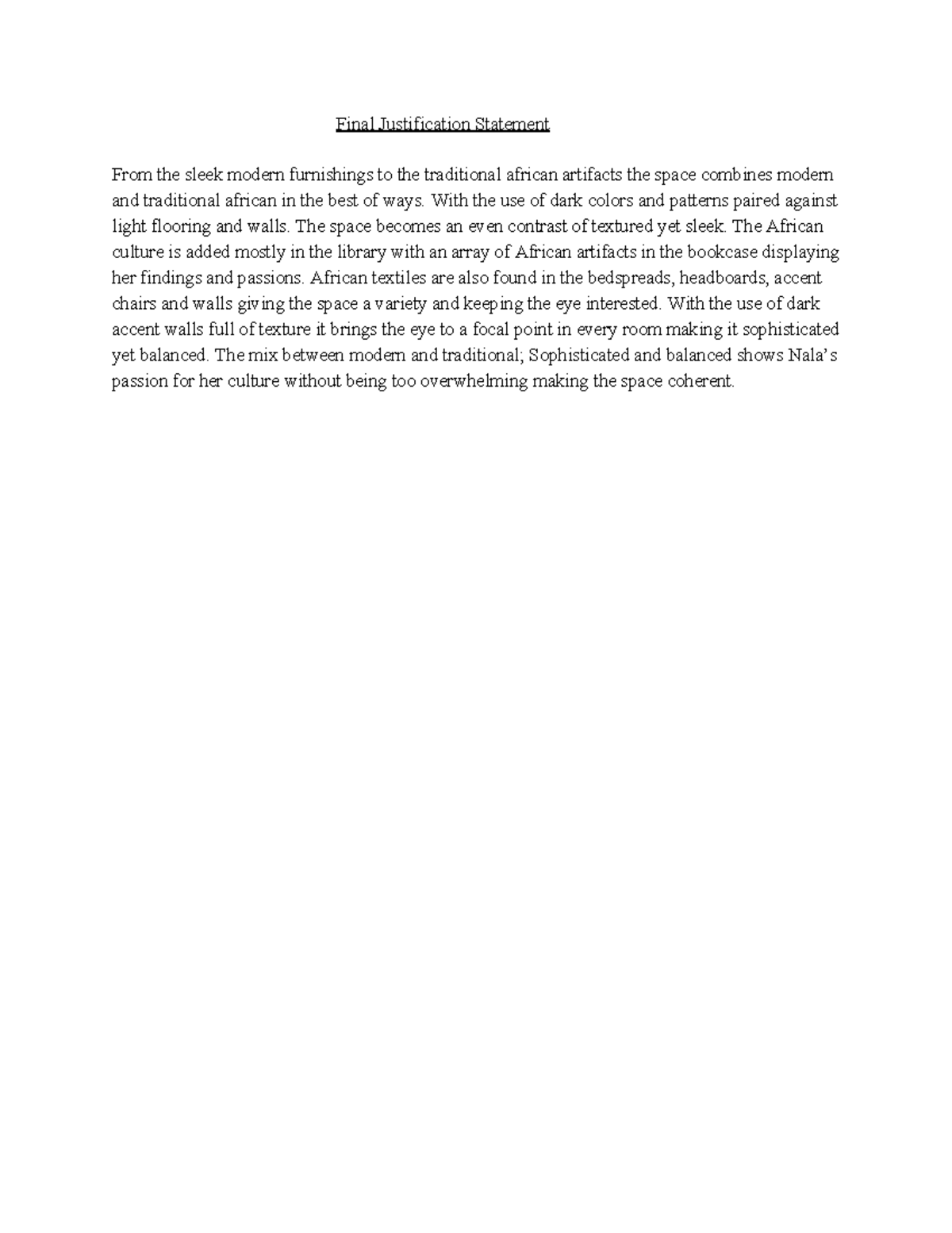 Untitled document-14 - Grade: A+ - Final Justification Statement From ...