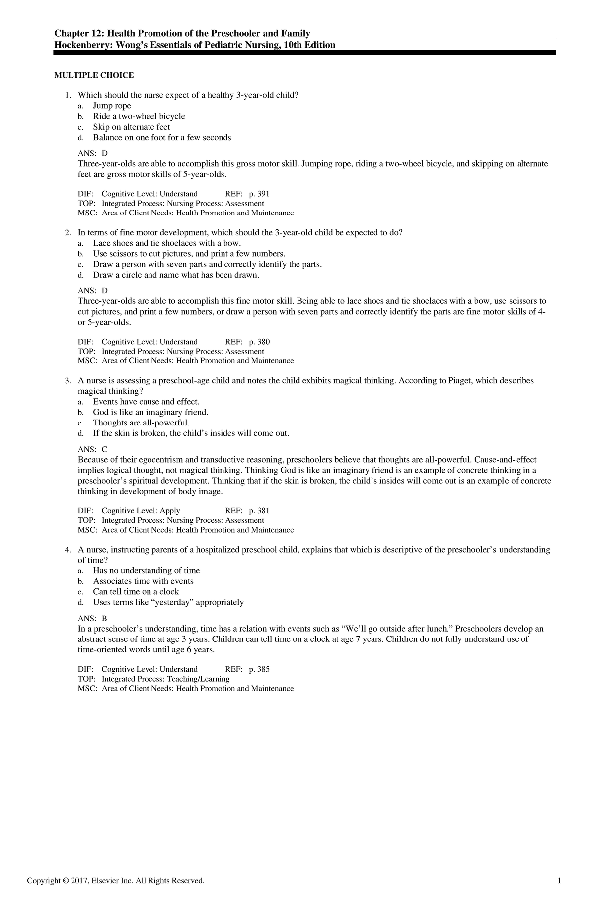 Exam View - Chapter 12 - Practice questions with rationales - Chapter ...