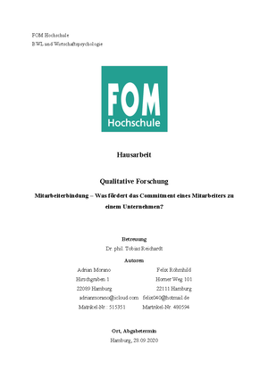 Hausarbeit Qualitative Forschung 2019 Note 1,3 - Warning: TT: Undefined ...