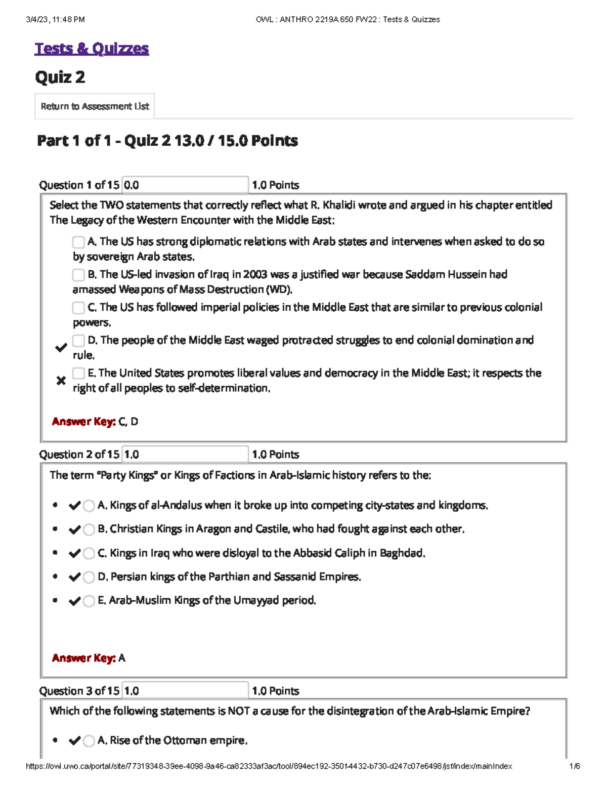 2219 Test 2 - Practice Test - Tests & Quizzes Quiz 2 Return to ...