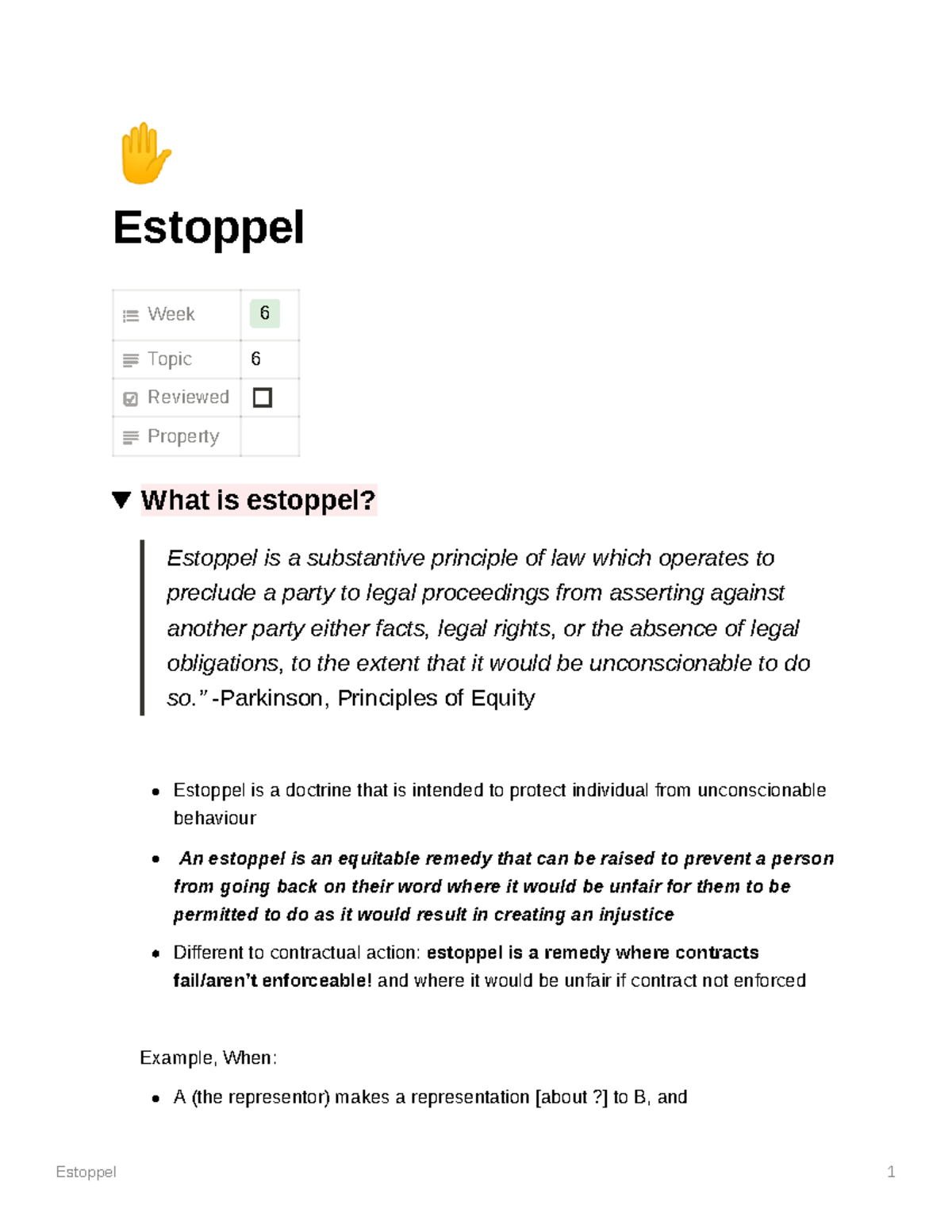 Estoppel Estoppel Week 6 Topic 6 Reviewed Property What is estoppel