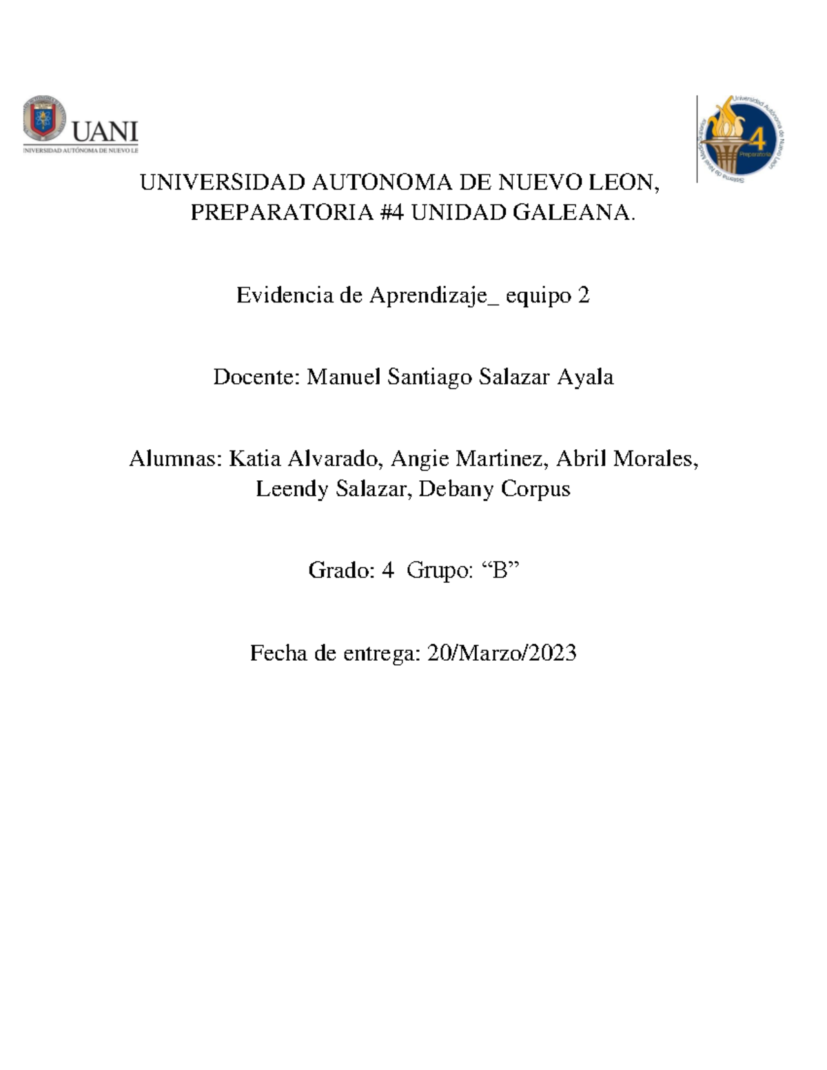 EV PV Etapa 2 - UNIVERSIDAD AUTONOMA DE NUEVO LEON, PREPARATORIA #4 ...