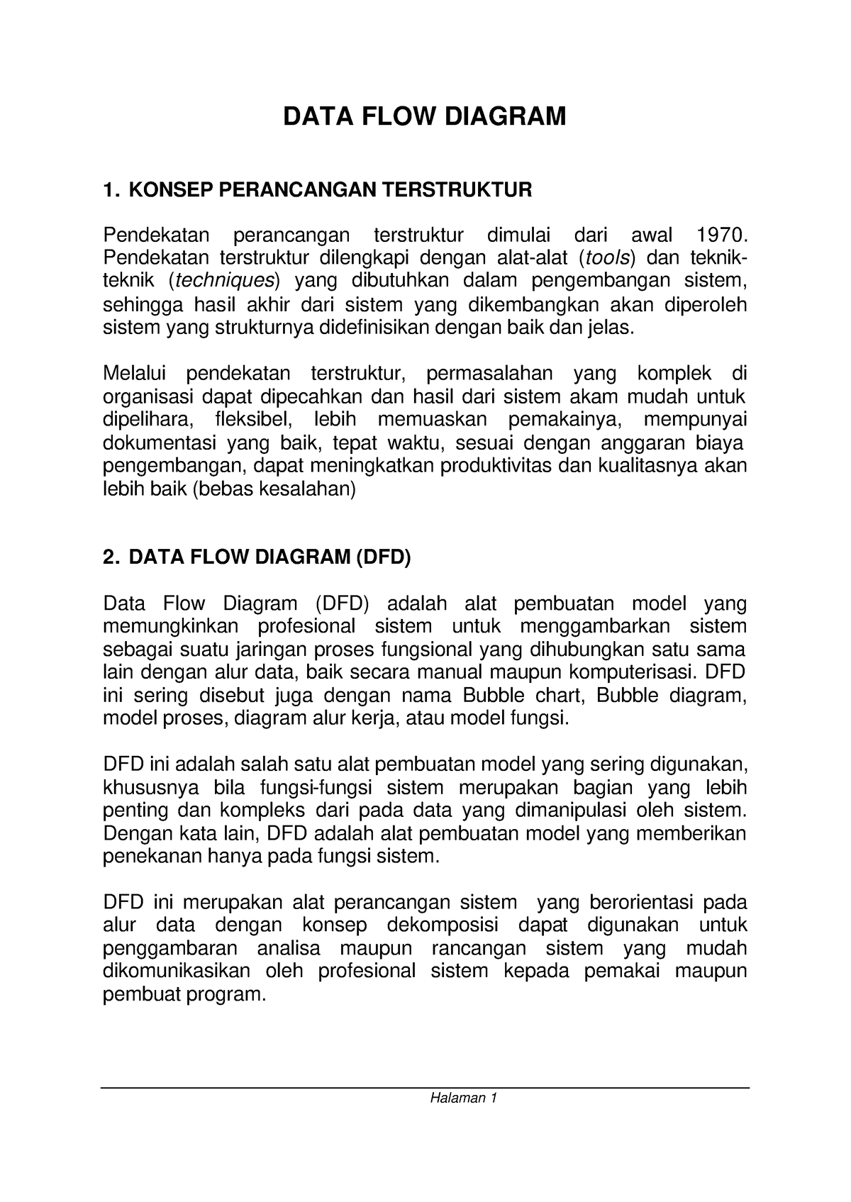 Materi DATA FLOW Diagram (DFD) - DATA FLOW DIAGRAM 1. KONSEP ...