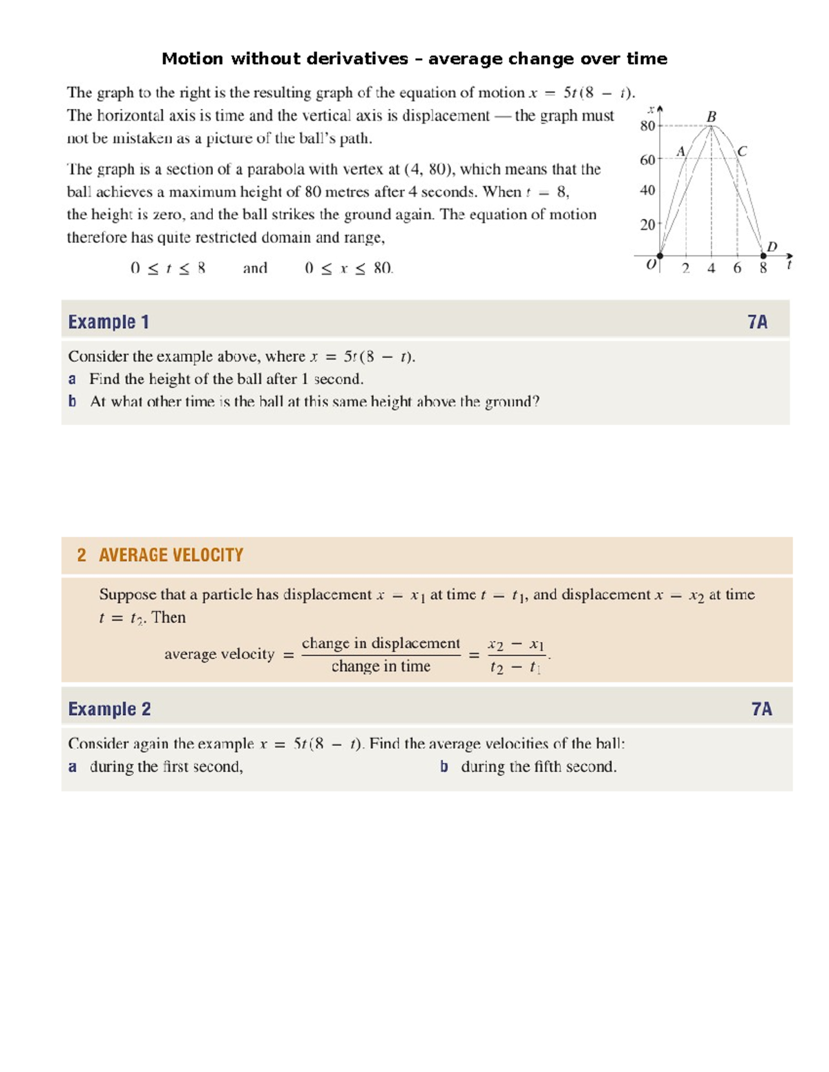 Motion with and without derivatives - Motion without derivatives ...