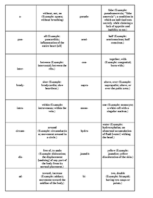 Latin-Revision - LATIN IN MEDICINE – REVISION I. Write the words in ...