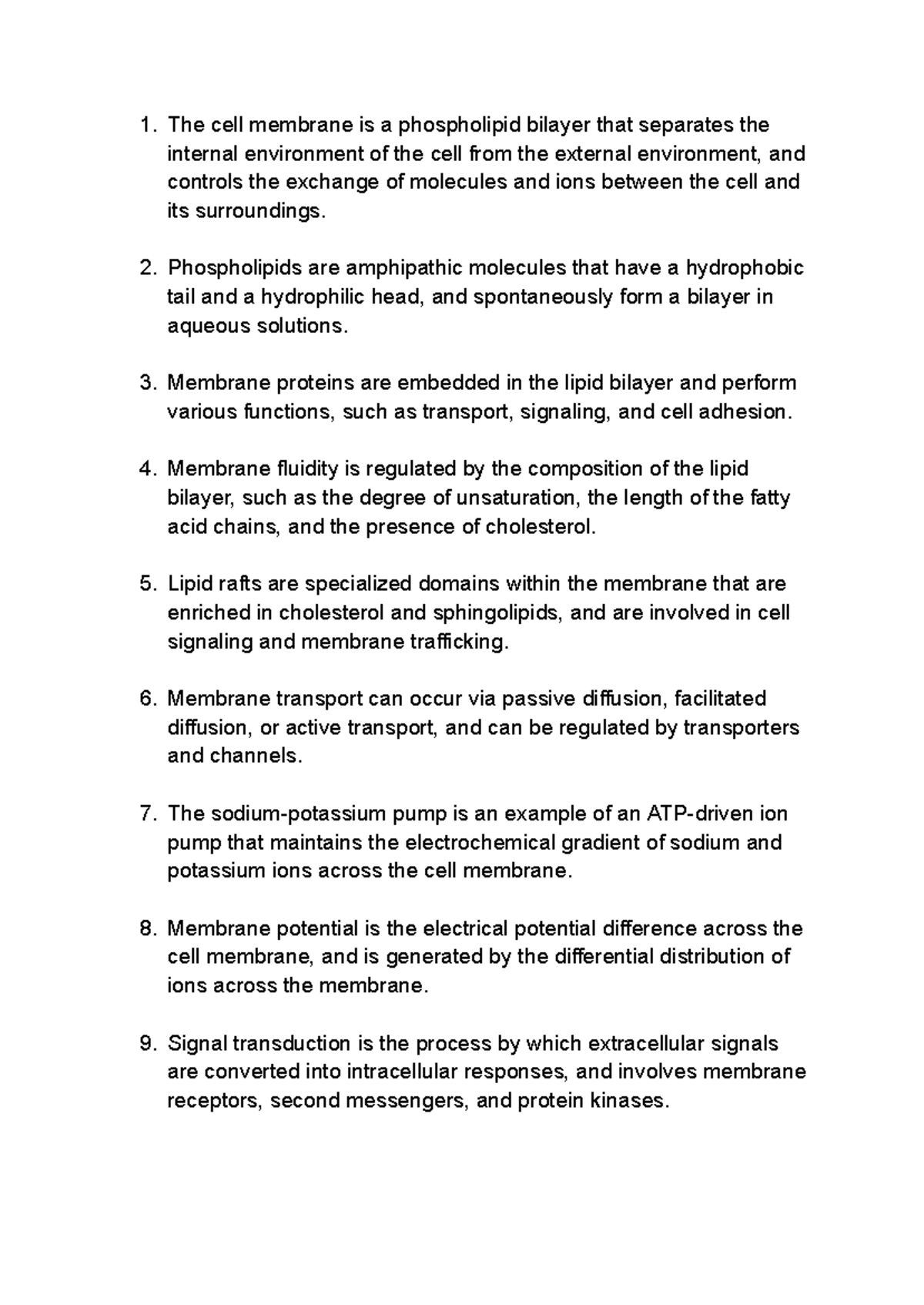 Membrane Structure and Function - The cell membrane is a phospholipid ...