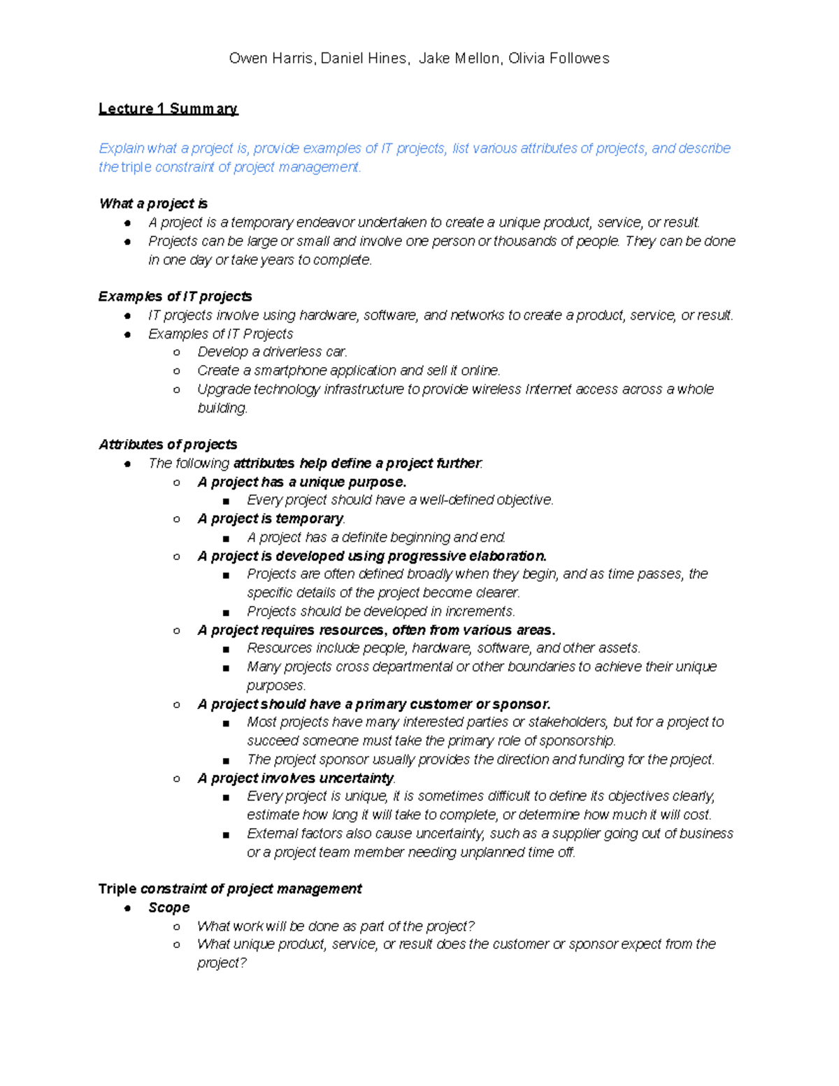 CSIT 214 Lecture 1 And 2 Summary - Created By Lecture 1 Summary Explain ...