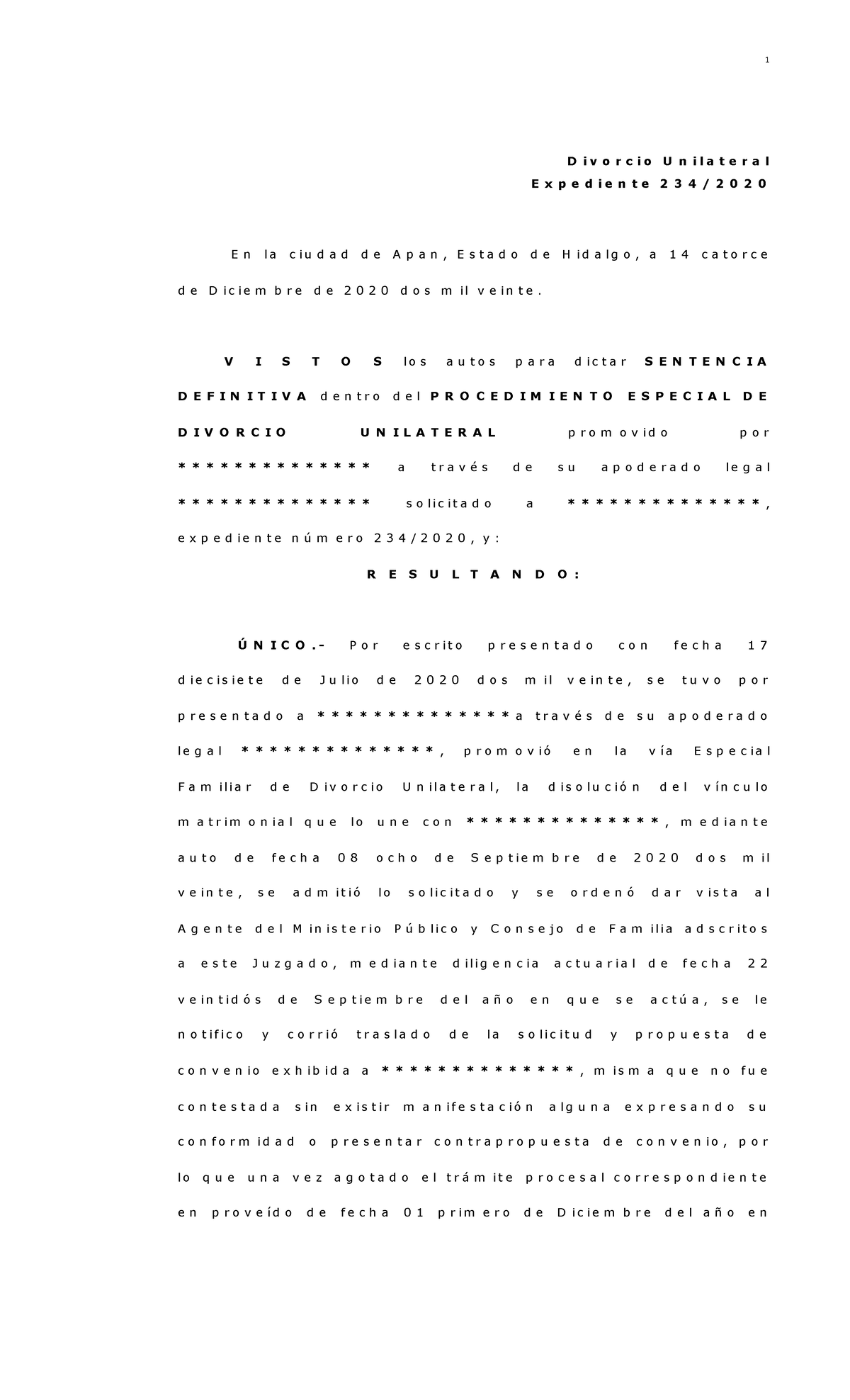 Divorcio sentencia poder - D i v o r c i o U n i l a t e r a l E x p e ...
