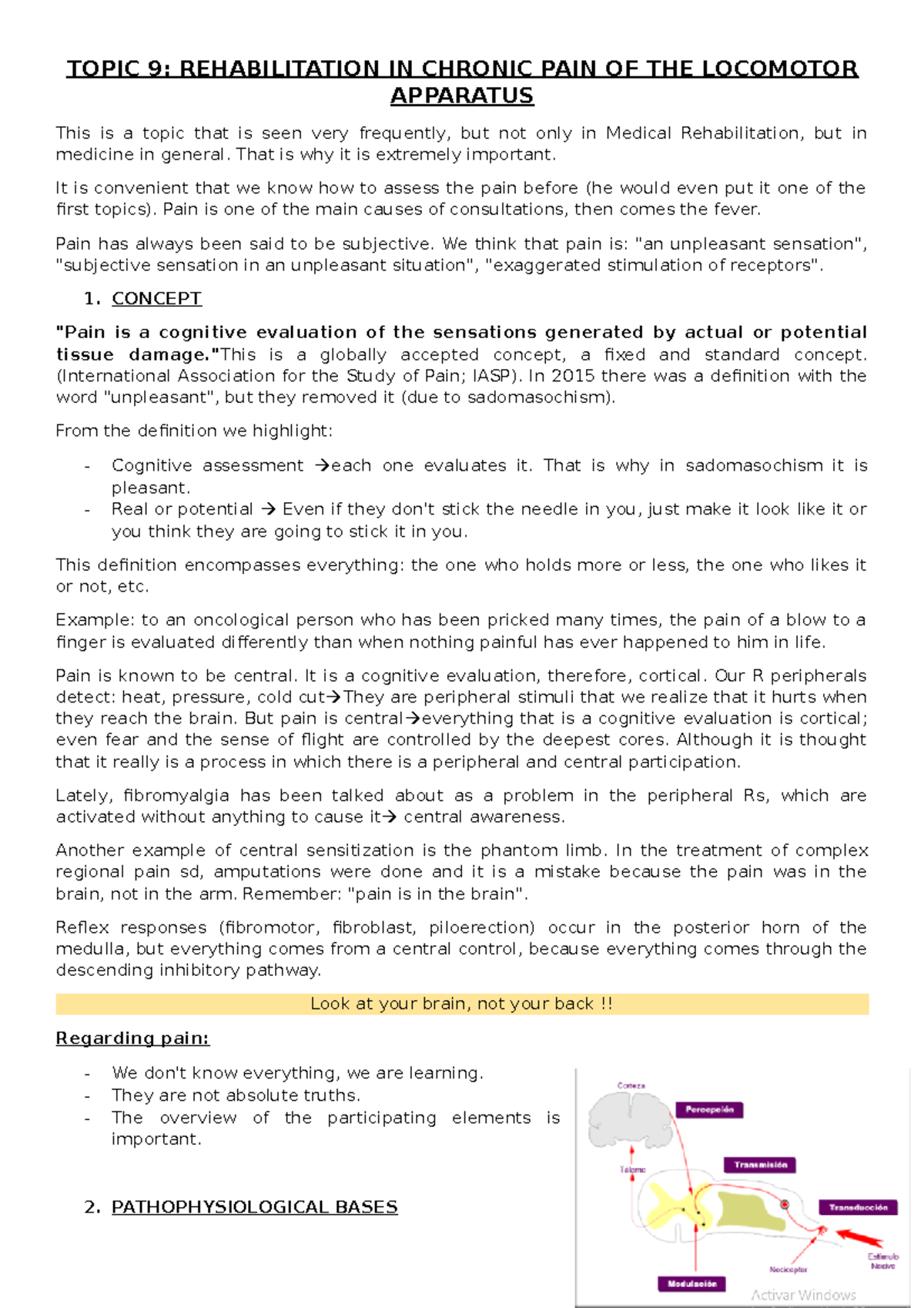 Unit 9 - Lecture notes unit 9 Rehabilitation in the year 2022/2023 ...