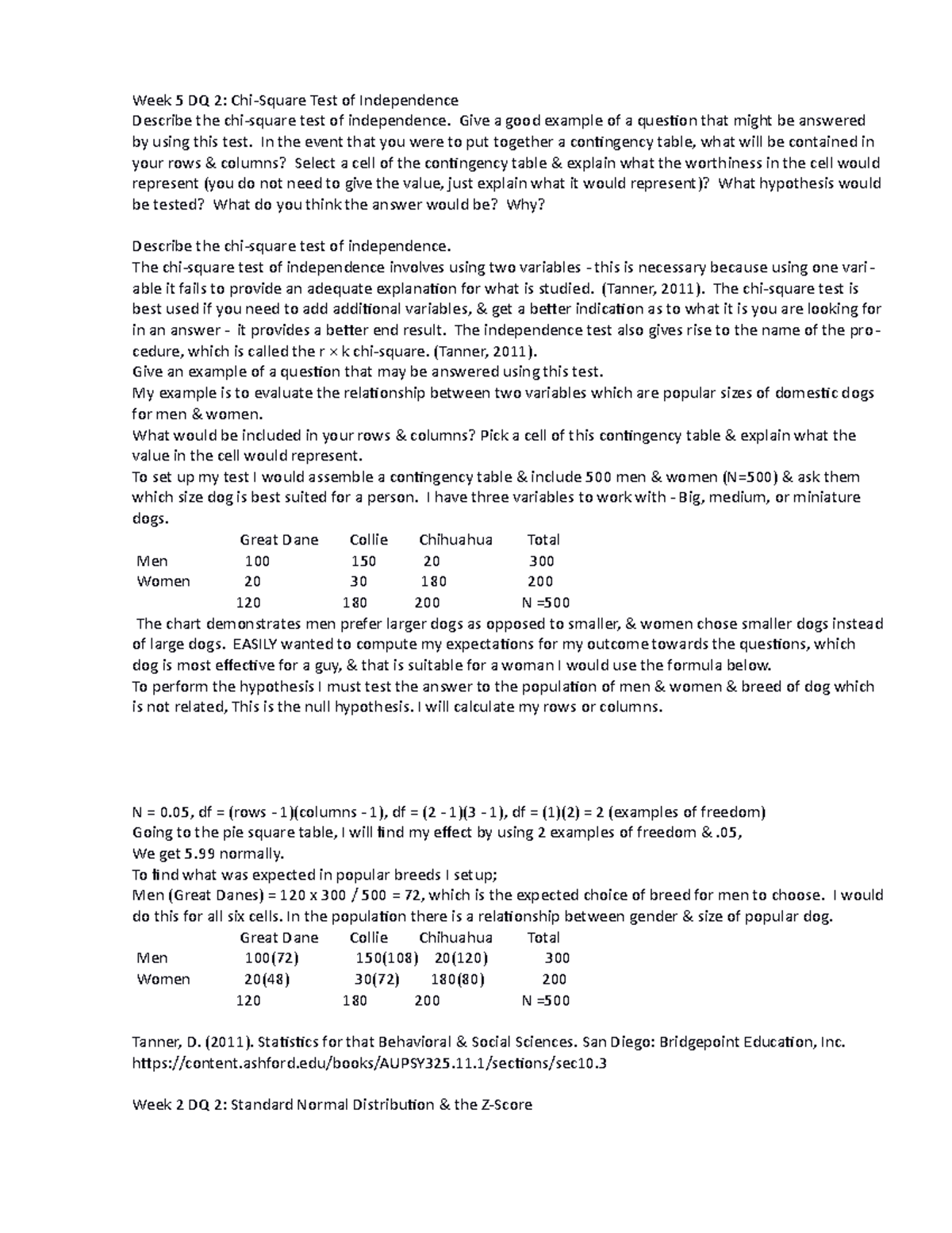 PSY 325 Week 5, Discussion 2 - Chi-Square Test Of Independence - Week 5 ...