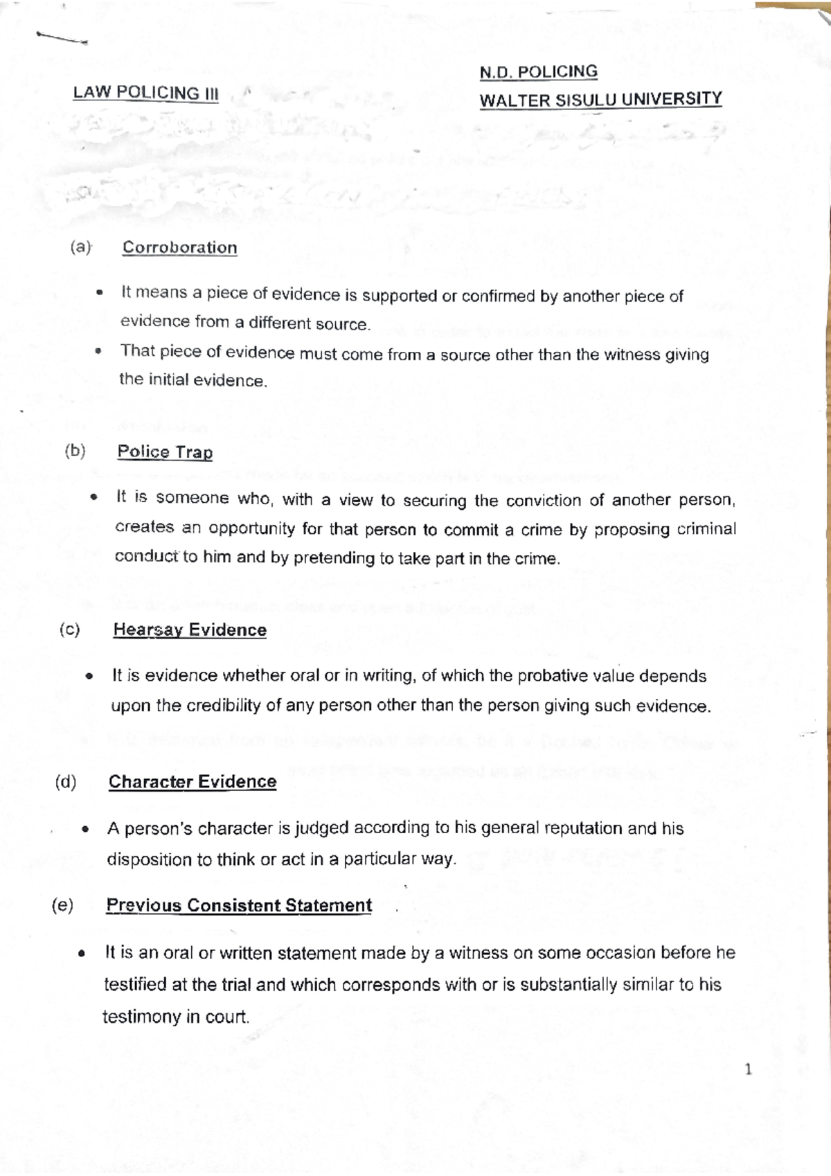 Law Policing Notes - CRM31M1 - Studocu