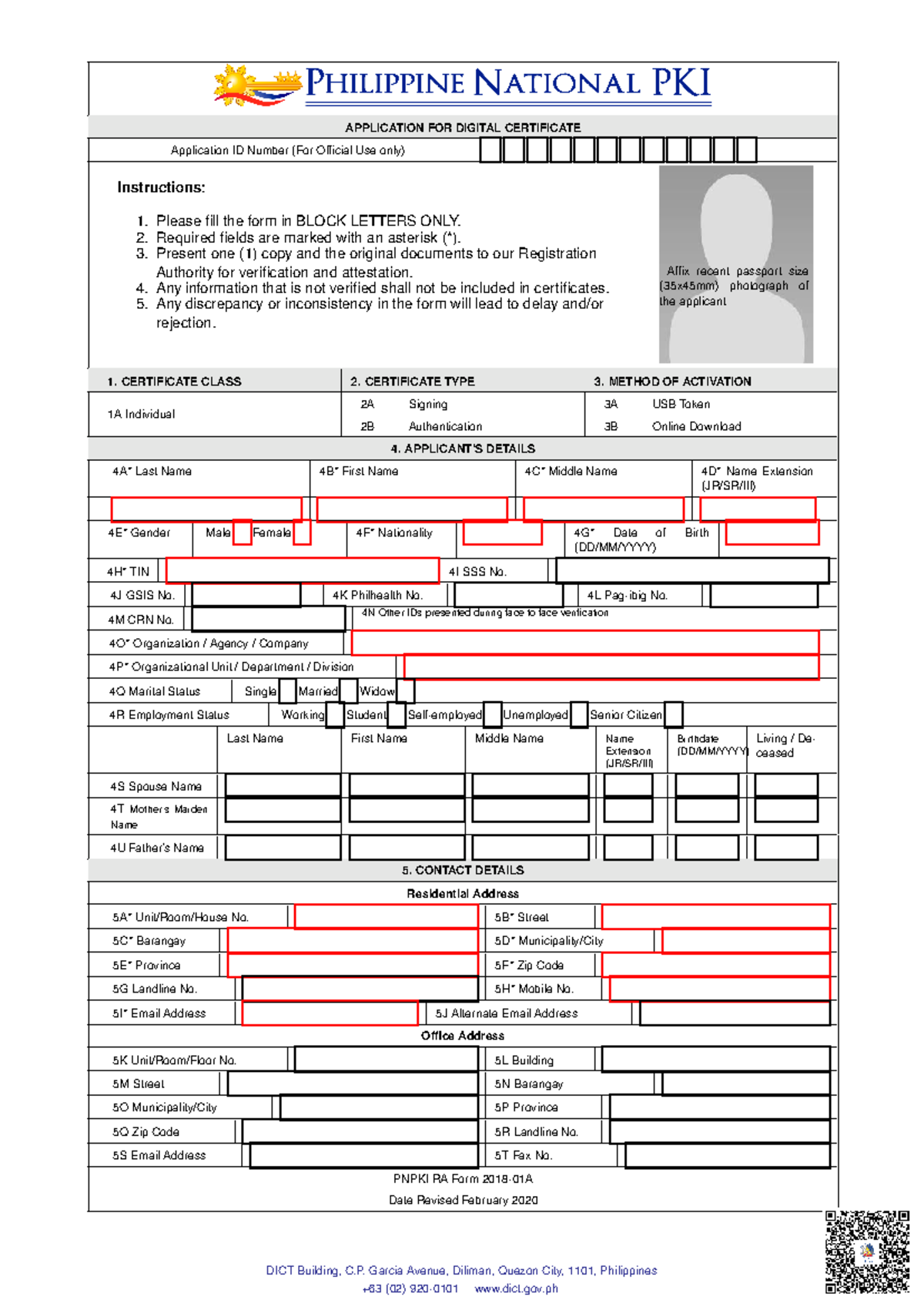 Pnpki Individual Certificate Application Form fillable v2 - APPLICATION ...