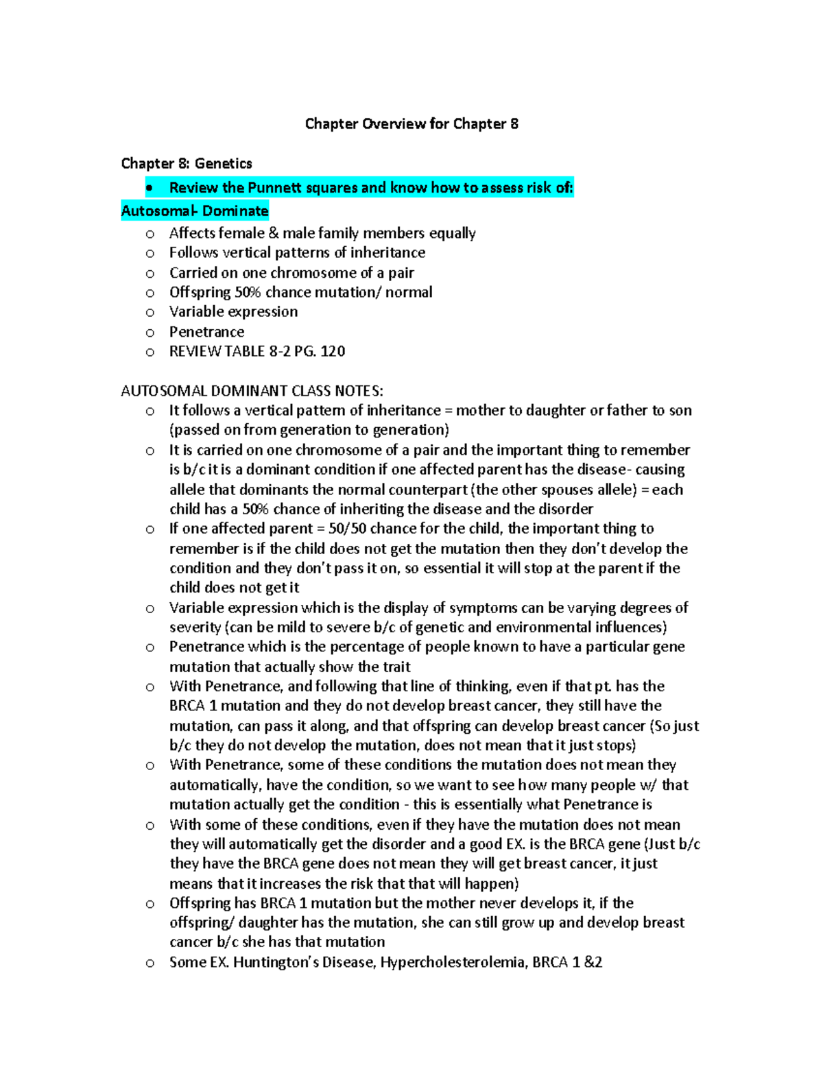 Ch 8 Overview - Med Surg Ch 8 Lecture Notes Document That I Took While ...