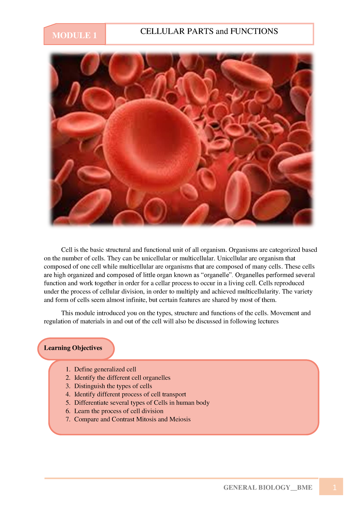 Module-4 - Cells Structure - Cell Is The Basic Structural And ...