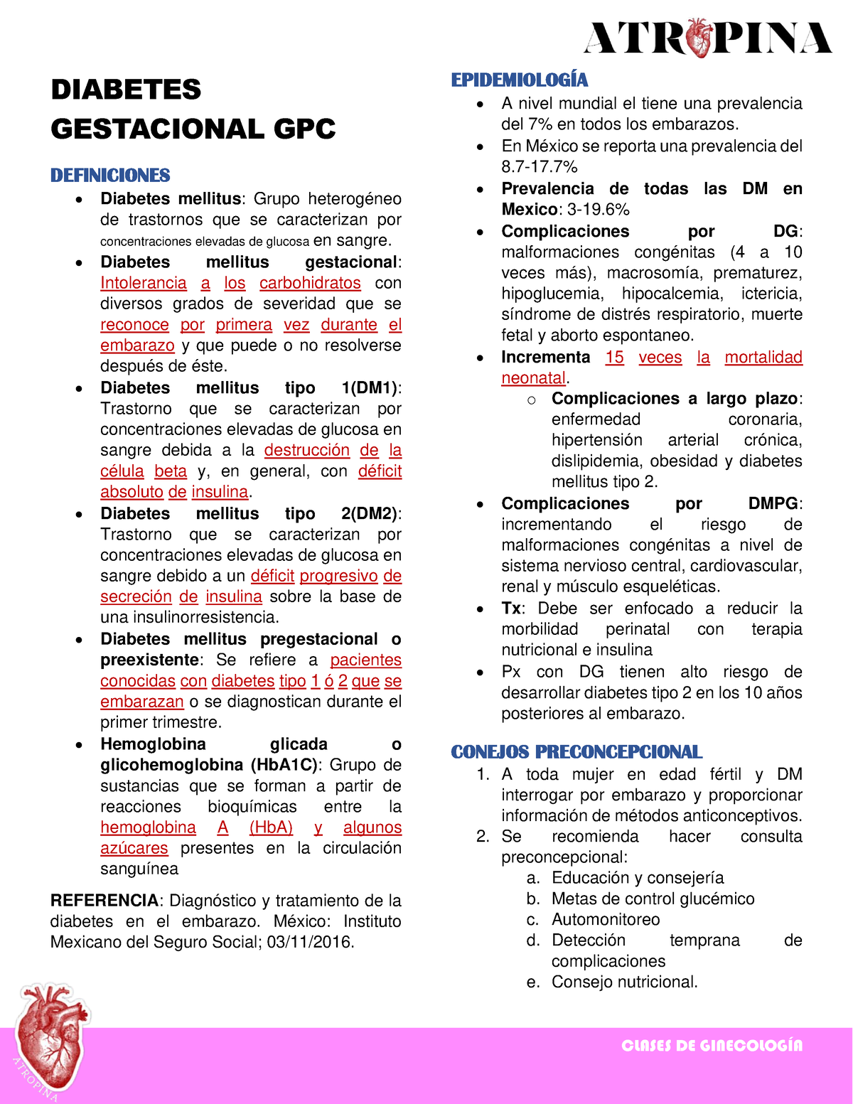 Diabetes Gestacional GPC DIABETES GESTACIONAL GPC DEFINICIONES