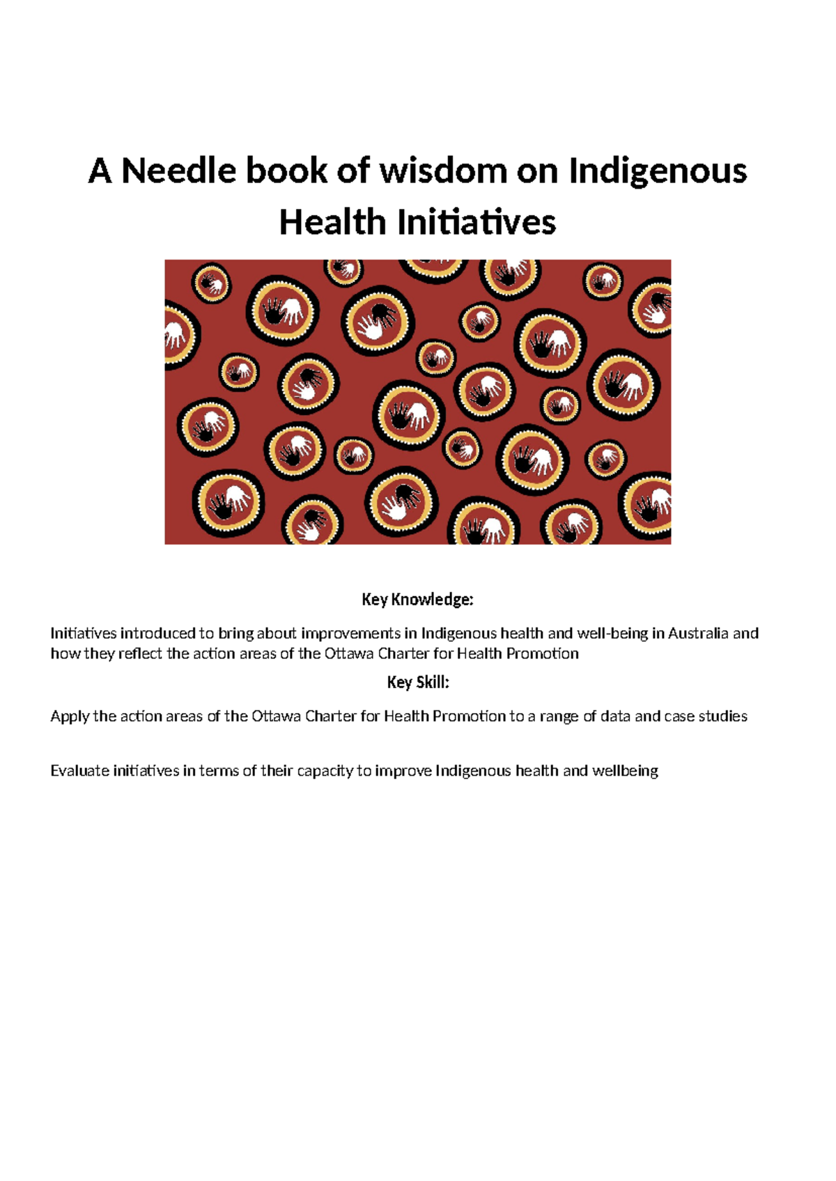 Indigenous Intiatives VCAA booklet - A Needle book of wisdom on ...