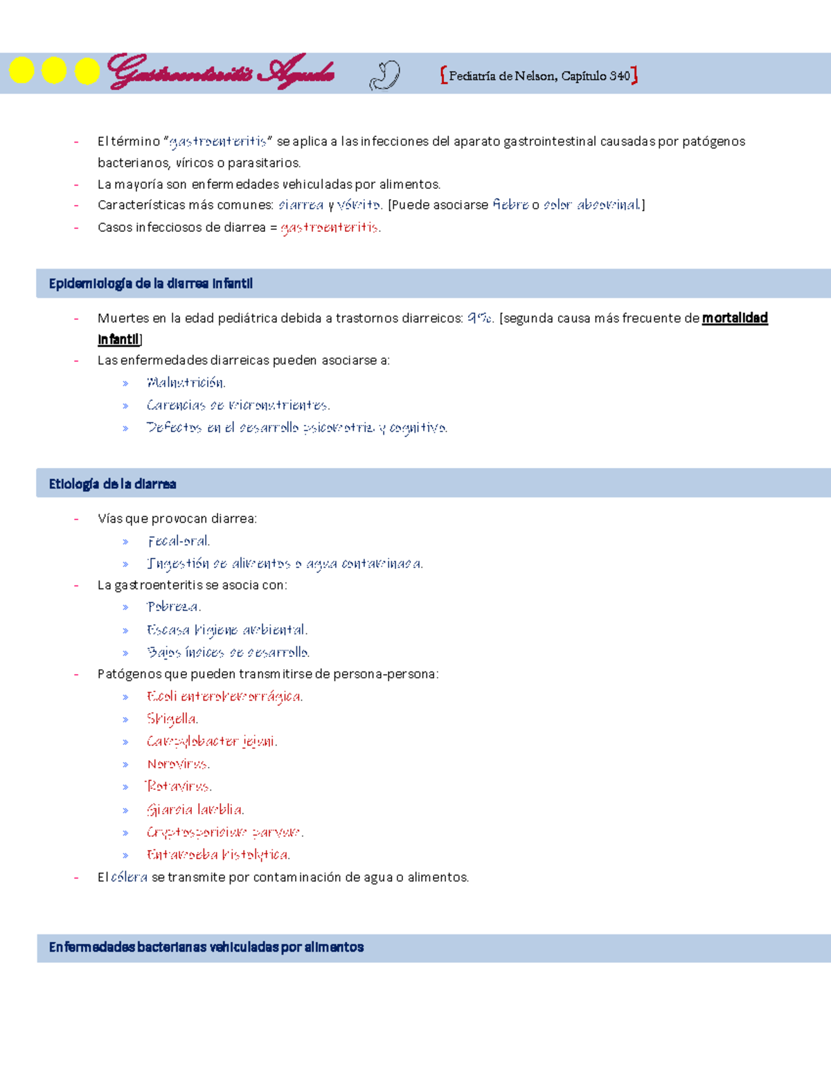diarrea bacteriana tratamiento pediatria