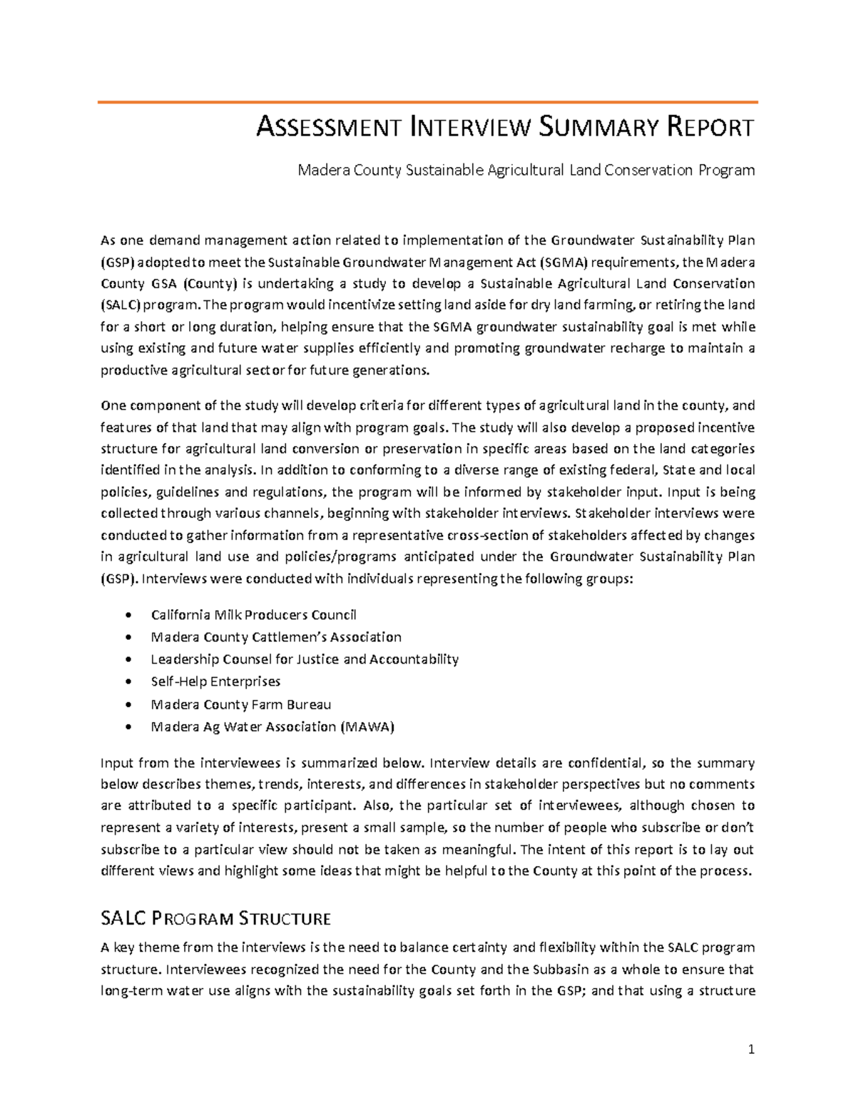 Assessment Interview Summary Report ASSESSMENT INTERVIEW SUMMARY