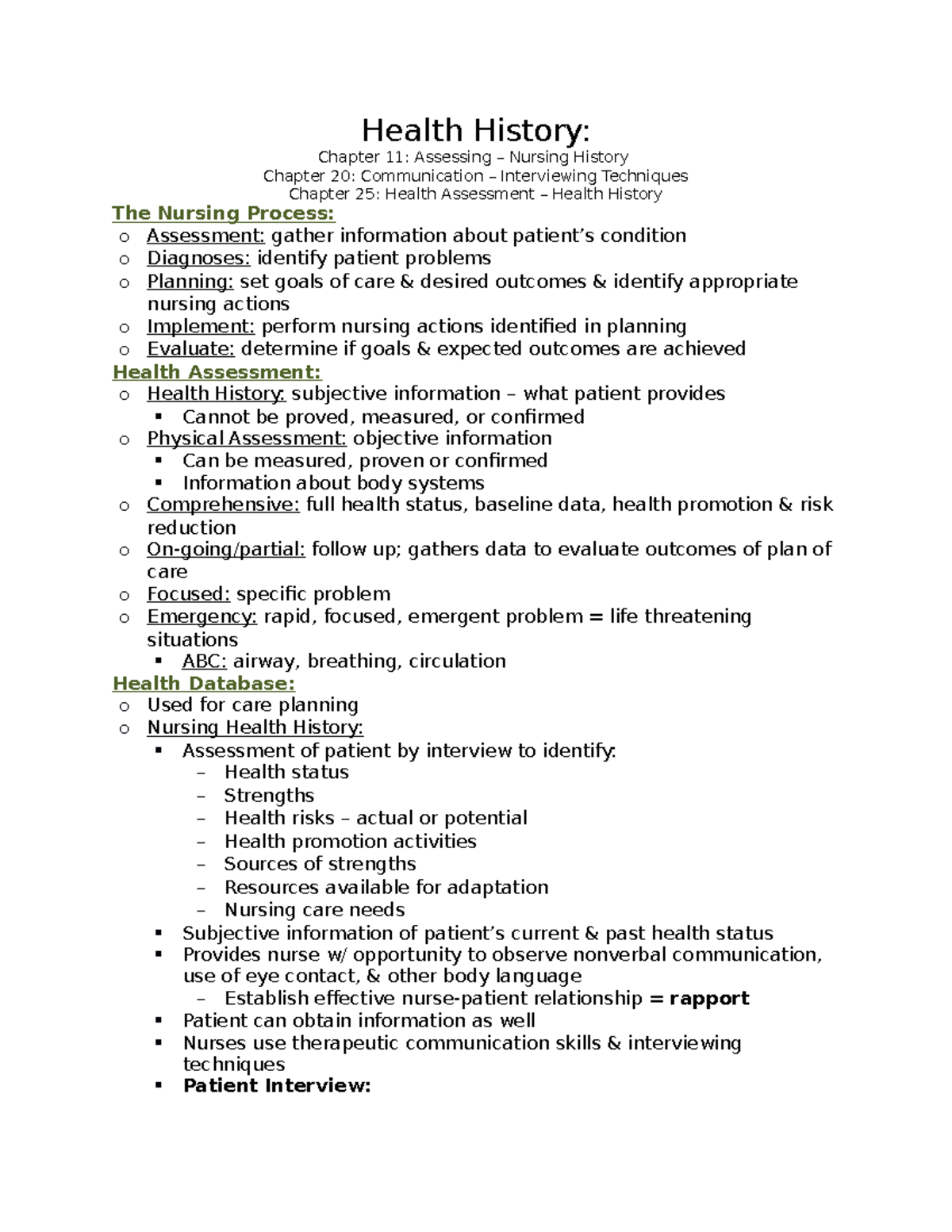 unit-7-health-history-outline-health-history-chapter-11-assessing