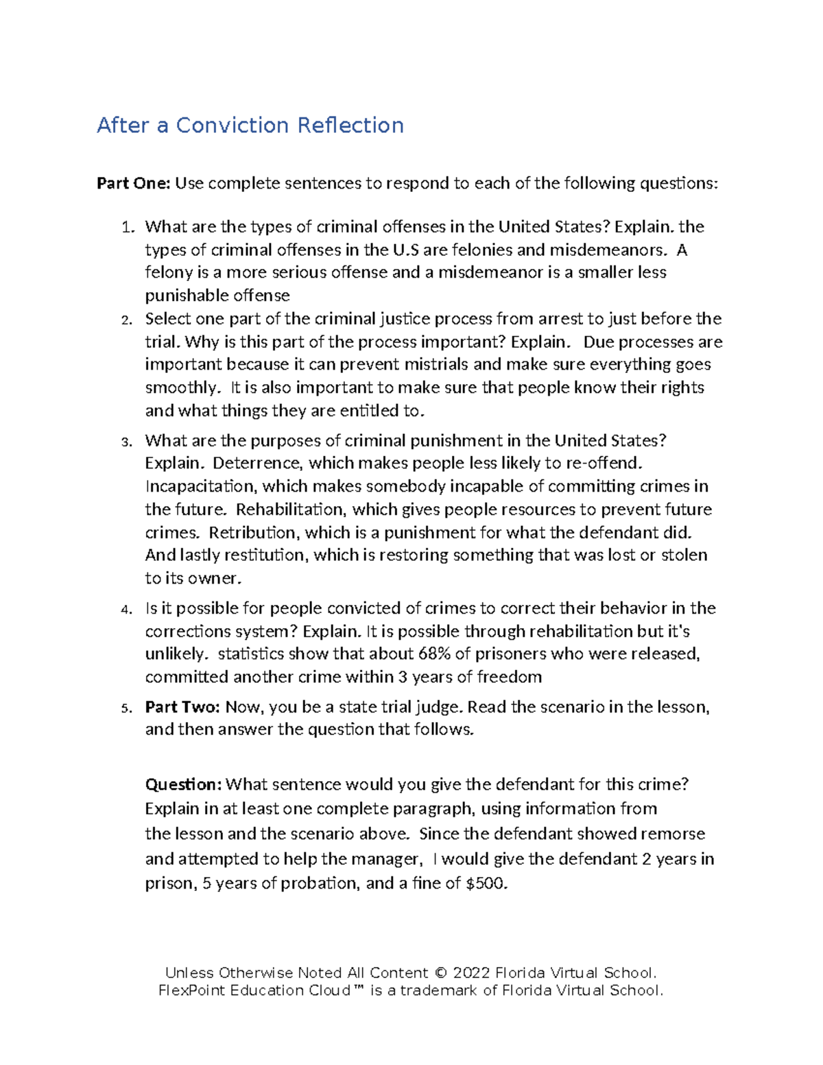 02 03 conviction reflection - After a Conviction Reflection Part One ...