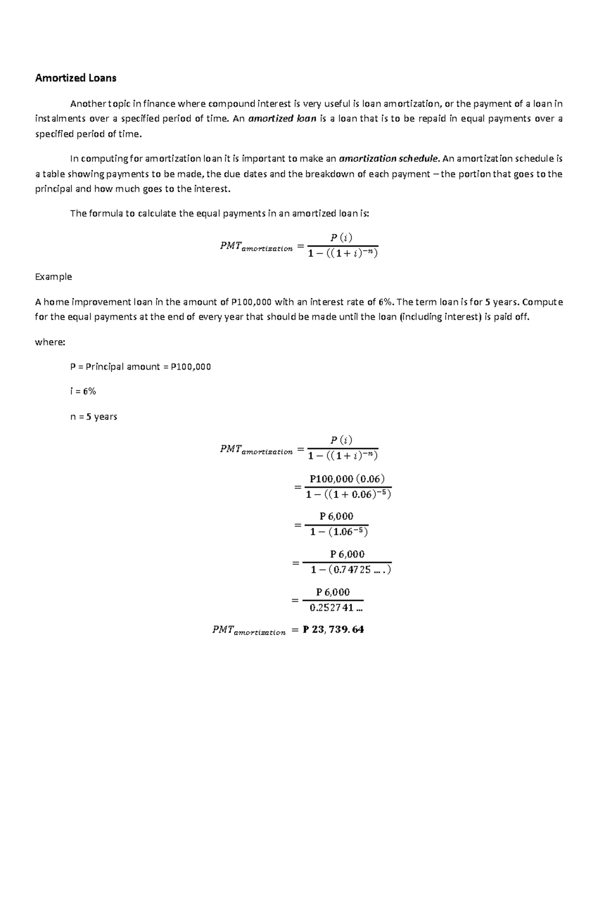 Lecture 7 Amortization AND NPV Amortized Loans Another topic in