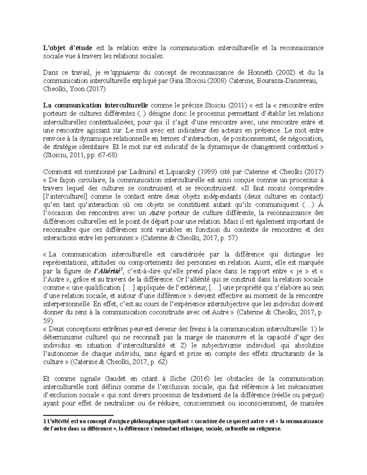 Relation entre la communication interculturelle et la reconnaissance ...