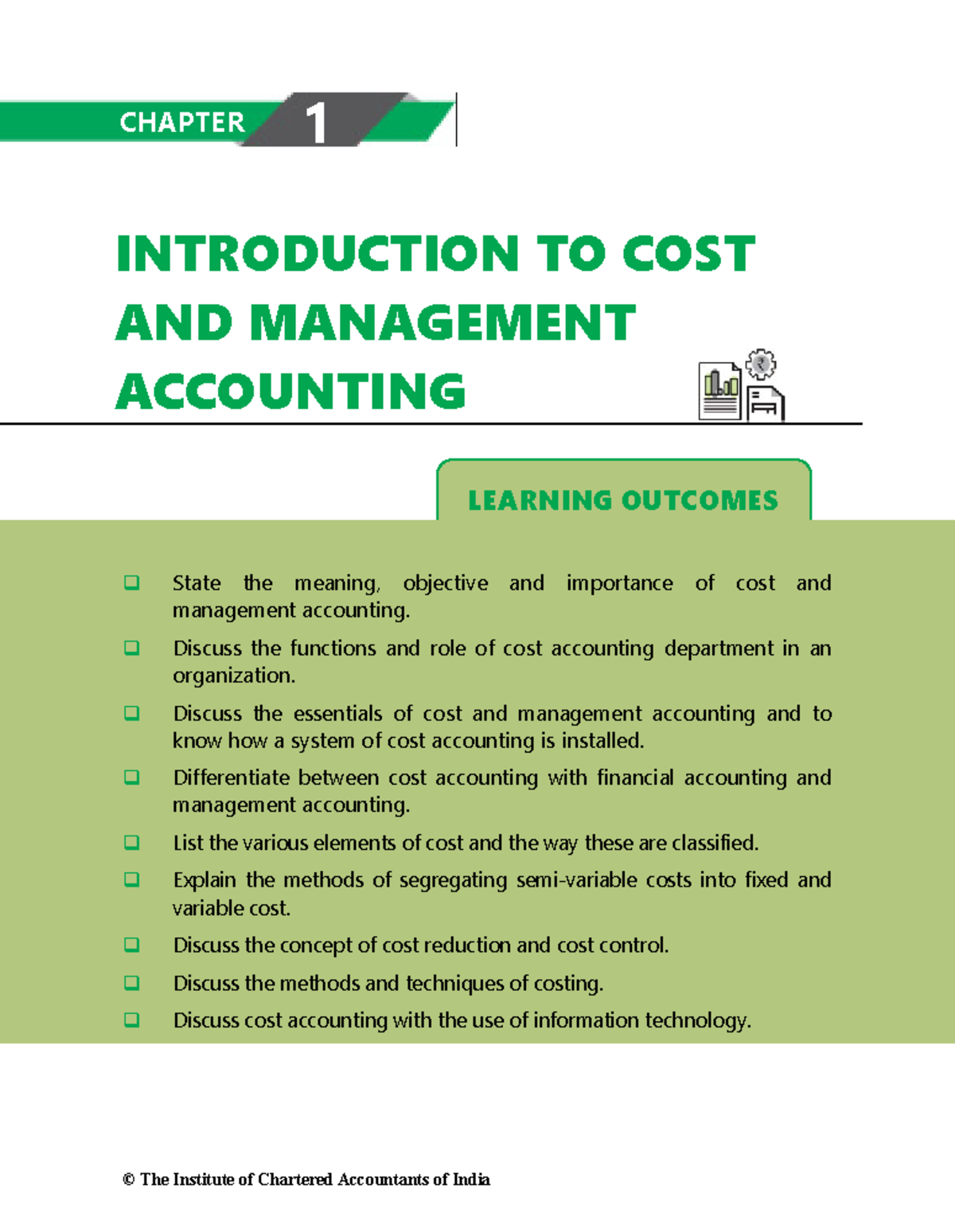 Introduction - As lecture note - LEARNING OUTCOMES INTRODUCTION TO COST ...
