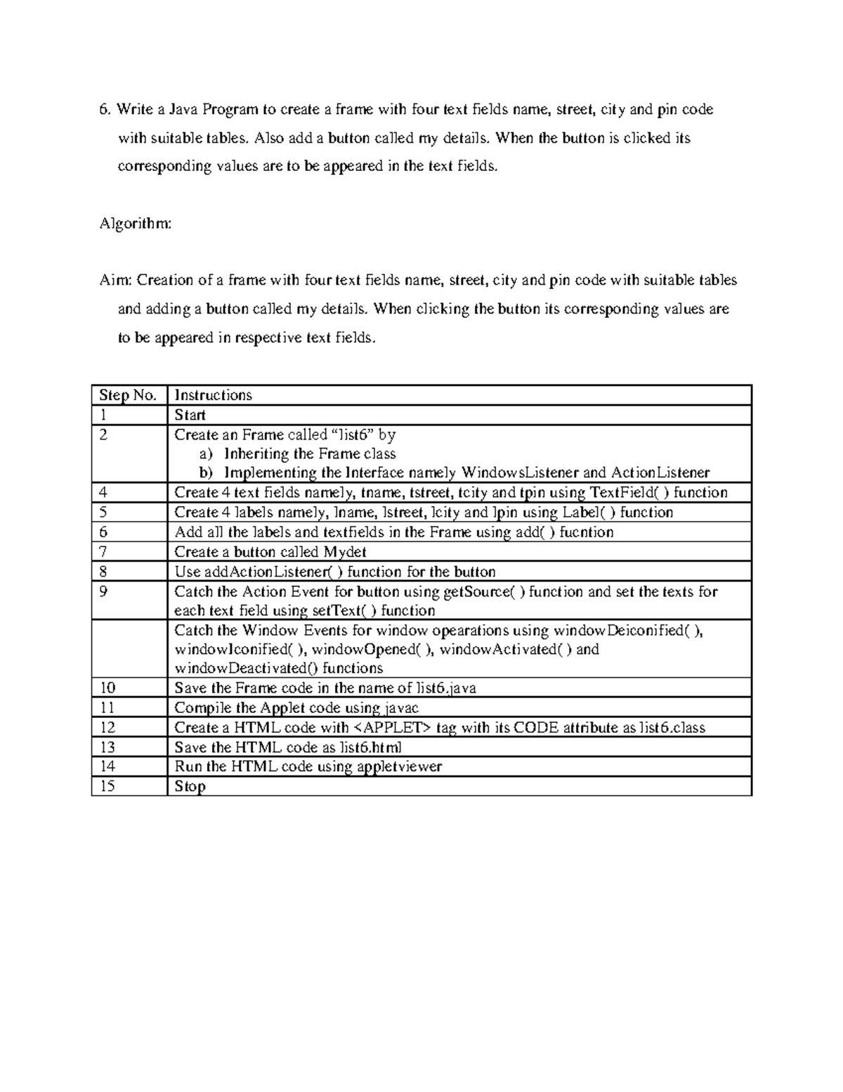 196-33P - Programming Lab Java-Algorithm - Button Clicking with Text ... image.