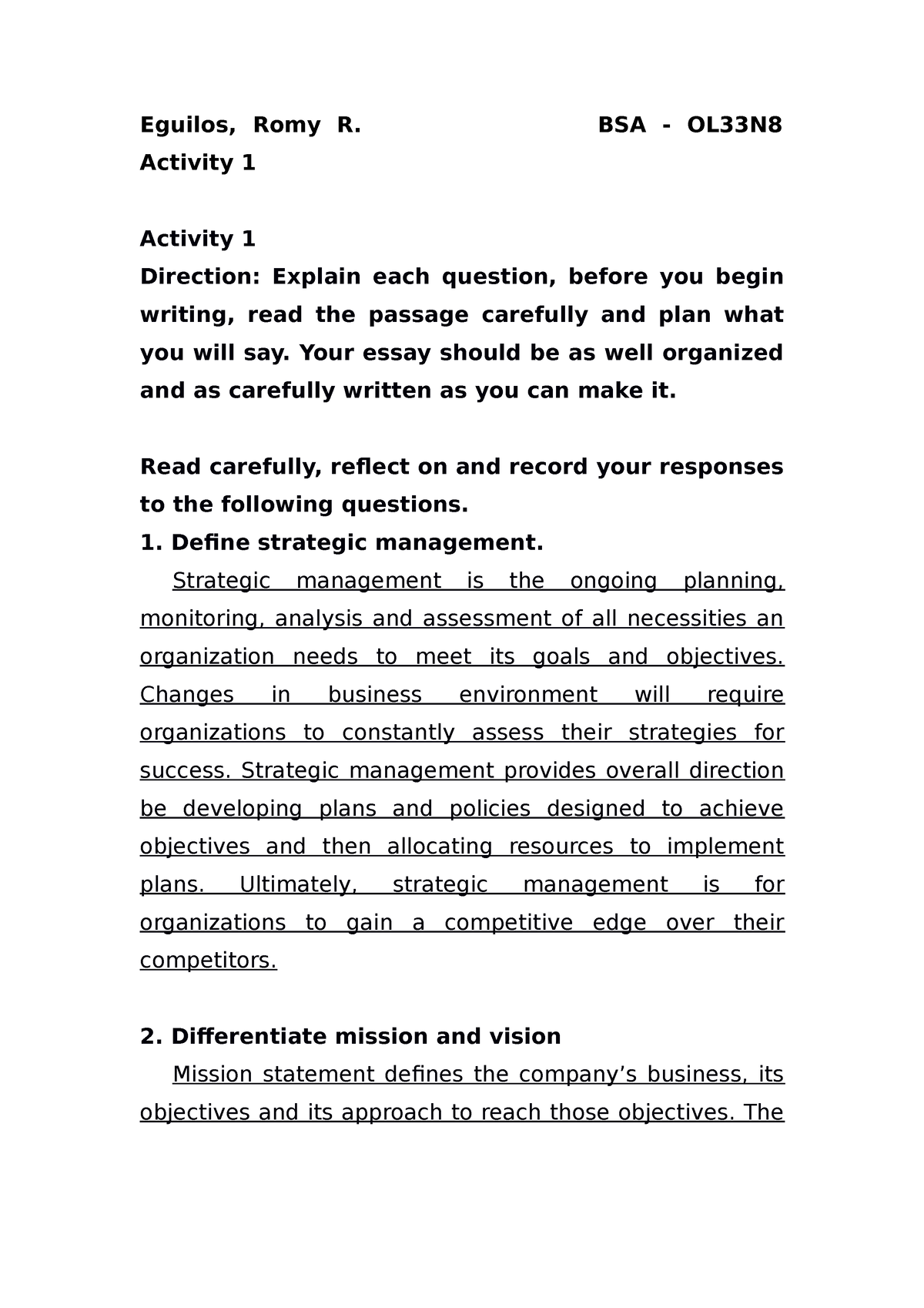 Cbstm 01 Act#1 - Notes - Eguilos, Romy R. BSA - OL33N Activity 1 ...