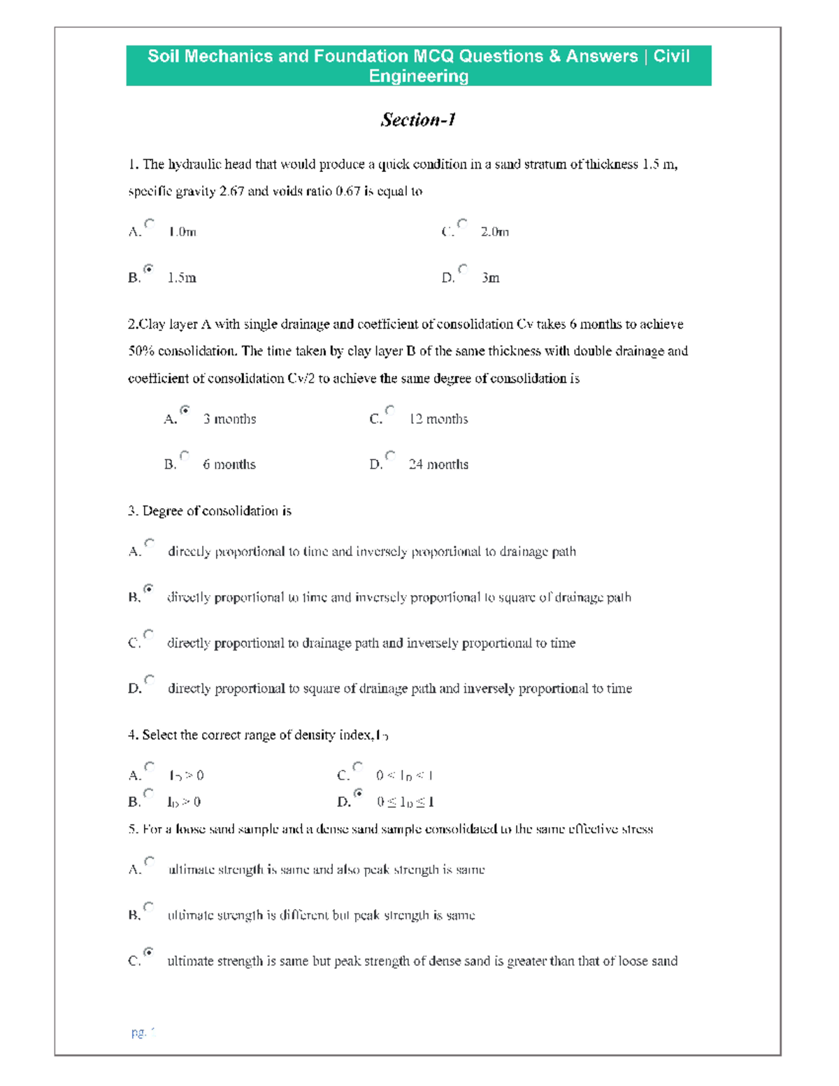 Soil Mech MCQS - Soil mechanics mcqs by Engr Usama Ahmad - Warning: TT ...