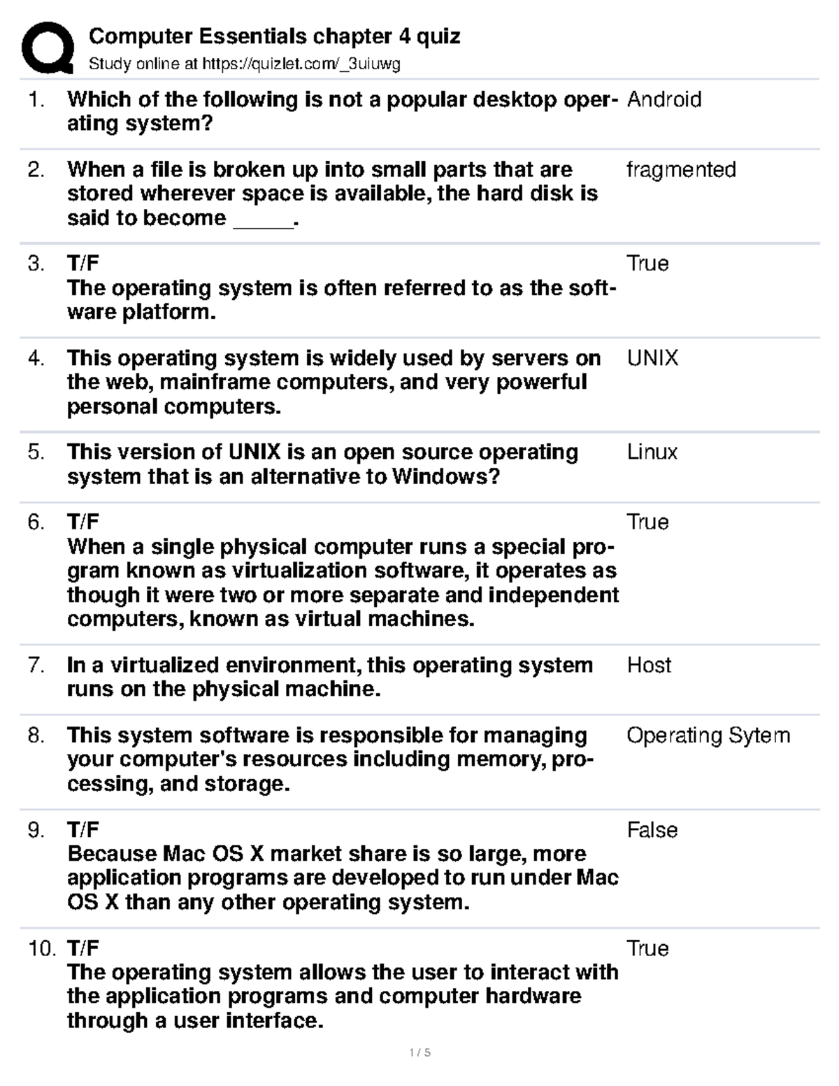 Computing Essentials 2019 Chapter 4 Study online at quizlet/_3uiuwg